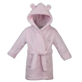 18-24 Months Fluffy Fleece Baby Dressing Gown Bath Robe with Teddy Ears 24 Months Pink
