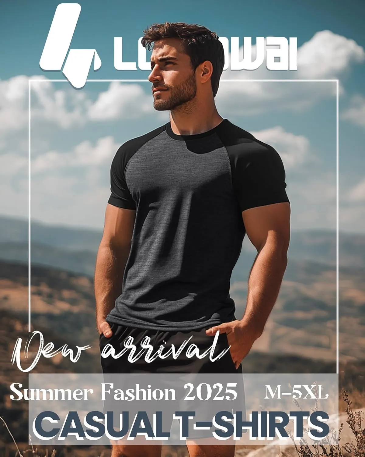 3 Pack Men's Big and Tall Casual T-Shirts M-5XL Raglan Sleeve Crew Neck Loose Baseball Tops Athletic Summer Tees