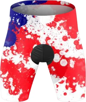 3D USA Flag Print Patriotic Cycling Shorts for Men Lightweight Quick Dry Bike Shorts Big and Tall Summer Biker Tights