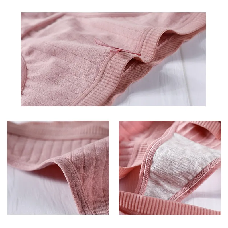 6 Pack G-String Panties Underwear Thong Cotton Skin-Friendly Soft Low Rise Lingerie Solid Underpants