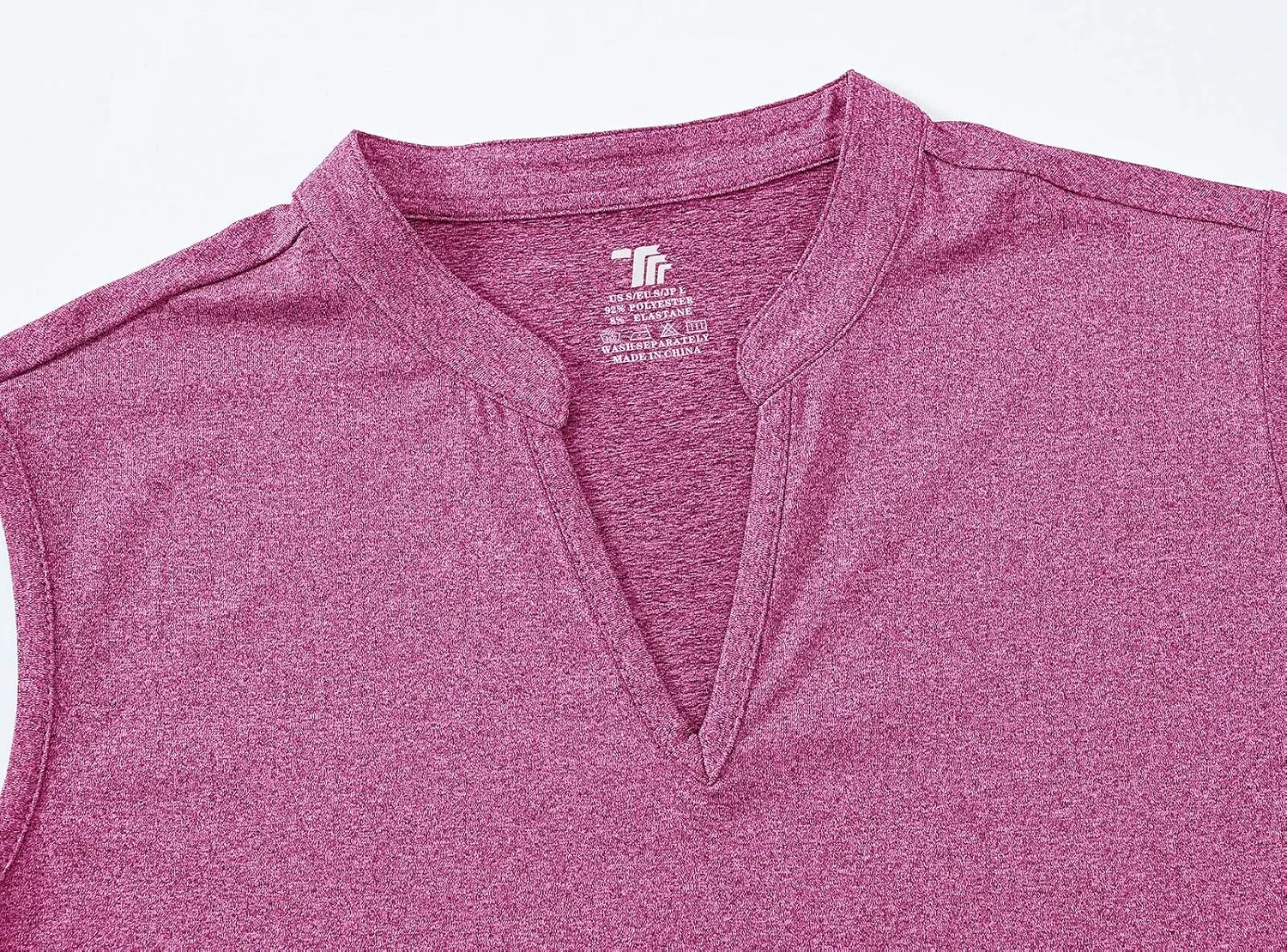 BASUDAM Women's Sleeveless Golf Polo Shirts V-Neck Collarless Tennis Athletic T-Shirts Quick Dry