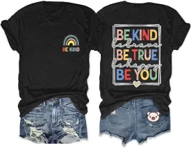 Be Kind Shirts for Women Kindness Teacher Tshirts Novelty Sunflower Inspirational Graphic Tee