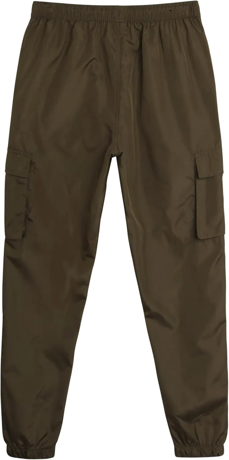 Boys Tech Pants - Quick Dry Performance Stretch Woven Joggers - Hybrid Cargo Jogger Pants for Boys (Sizes: 8-18)