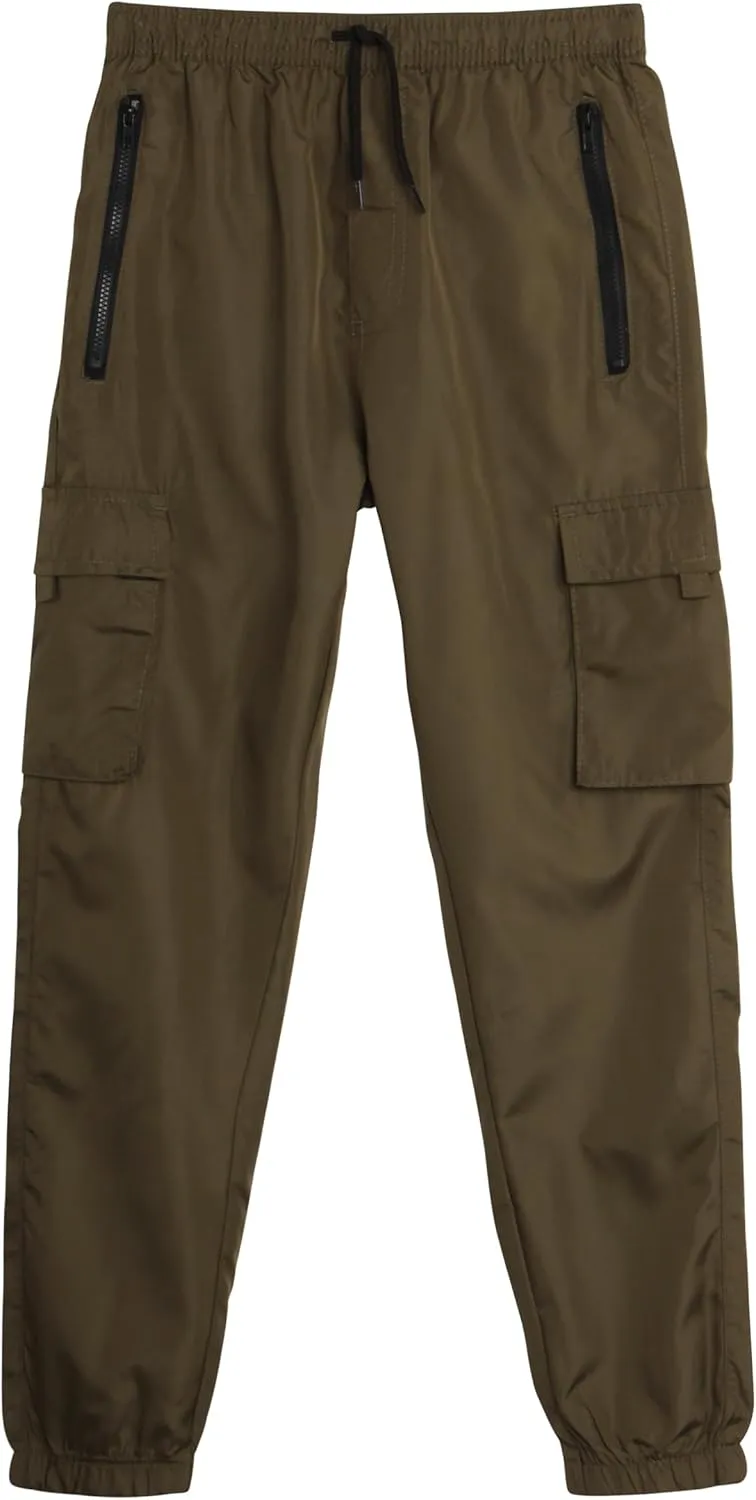 Boys Tech Pants - Quick Dry Performance Stretch Woven Joggers - Hybrid Cargo Jogger Pants for Boys (Sizes: 8-18)