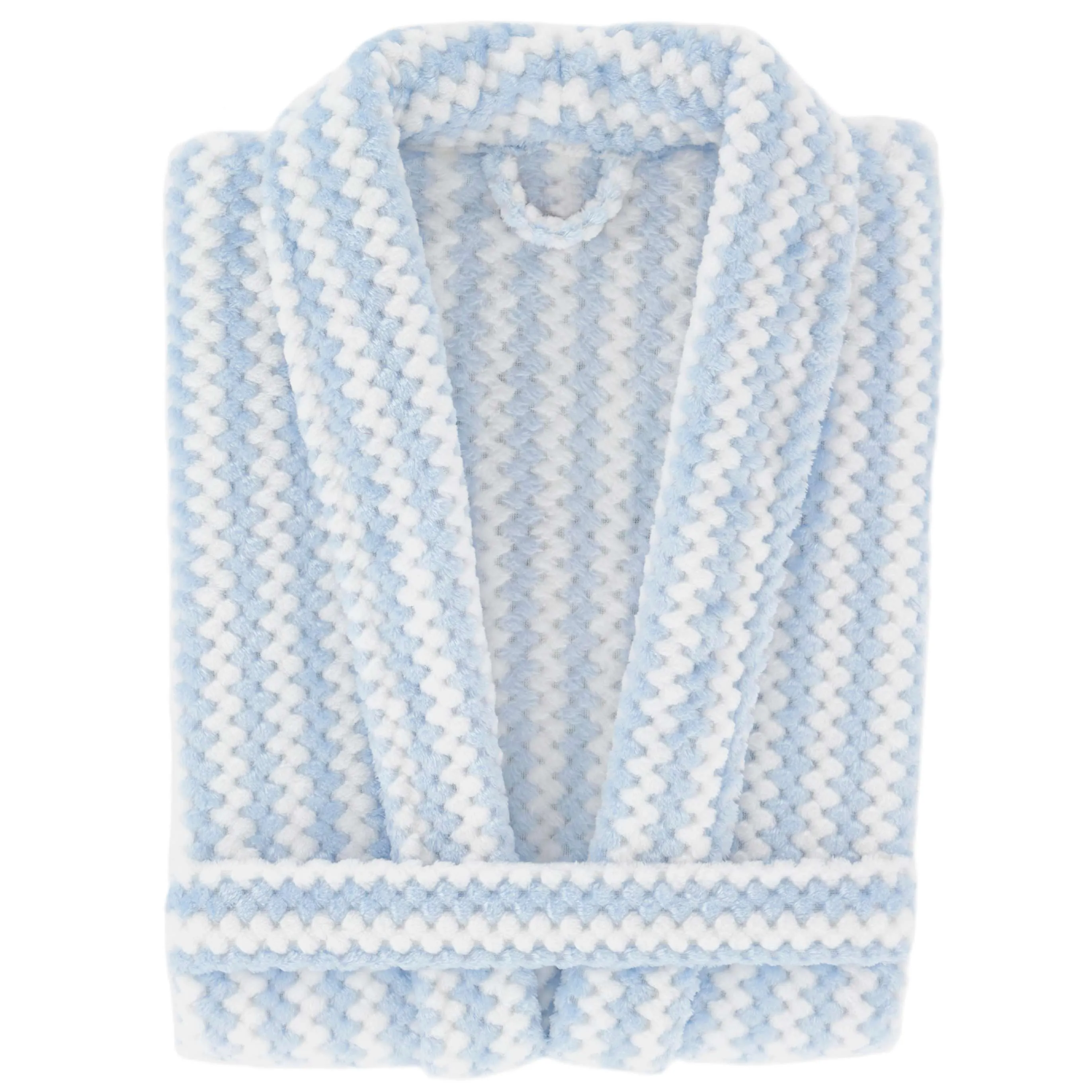 Bubble Stripe Fleece Bath Robe