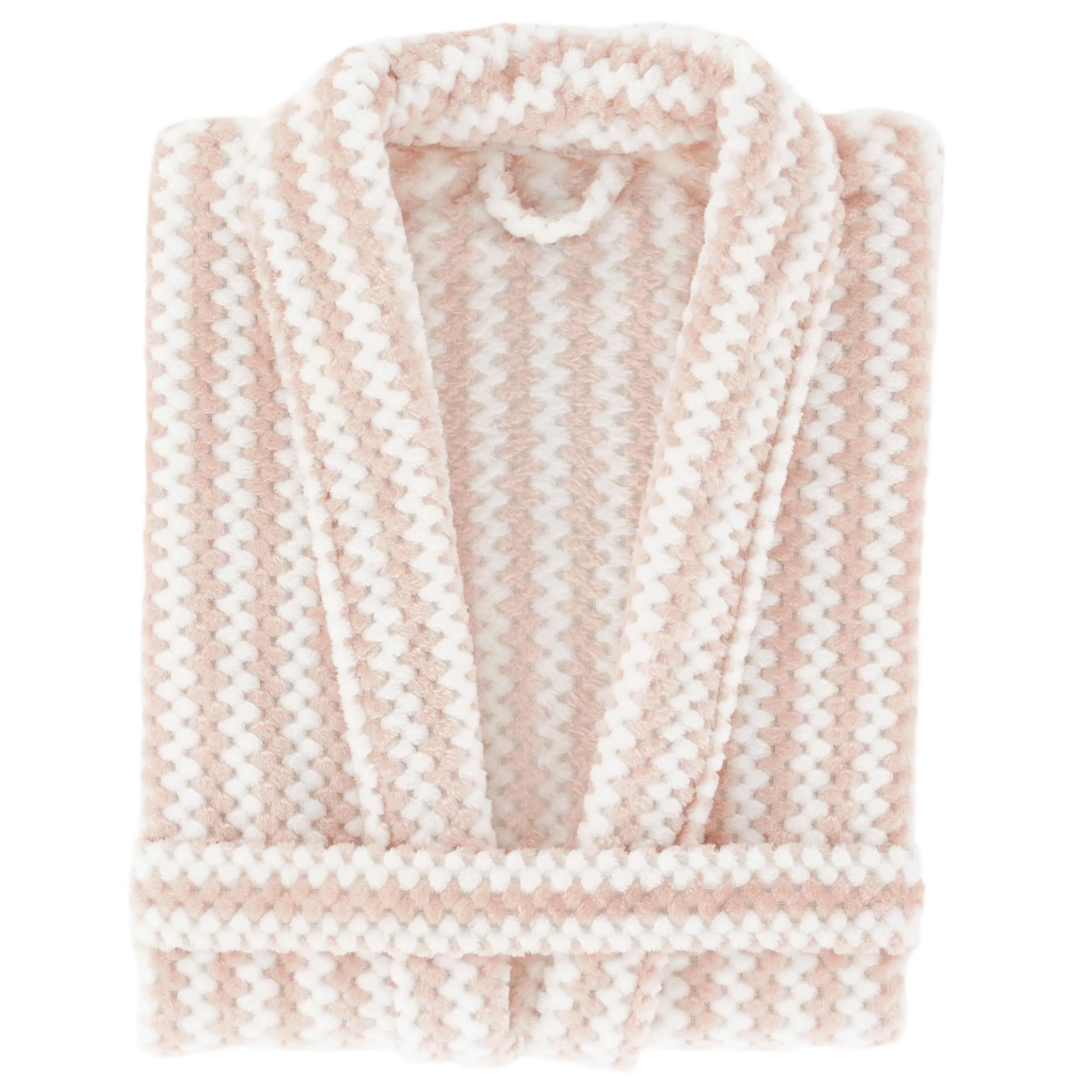 Bubble Stripe Fleece Bath Robe