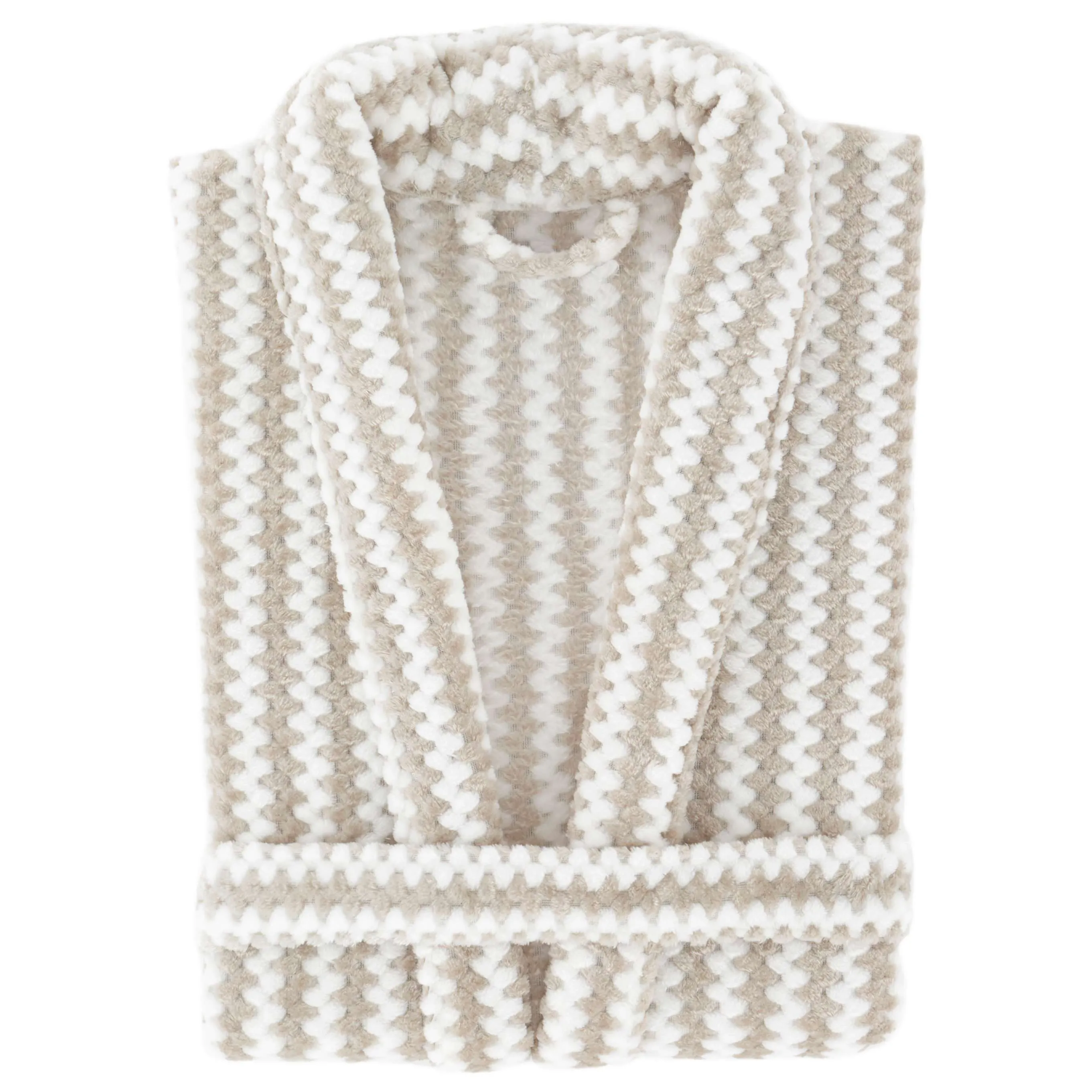 Bubble Stripe Fleece Bath Robe