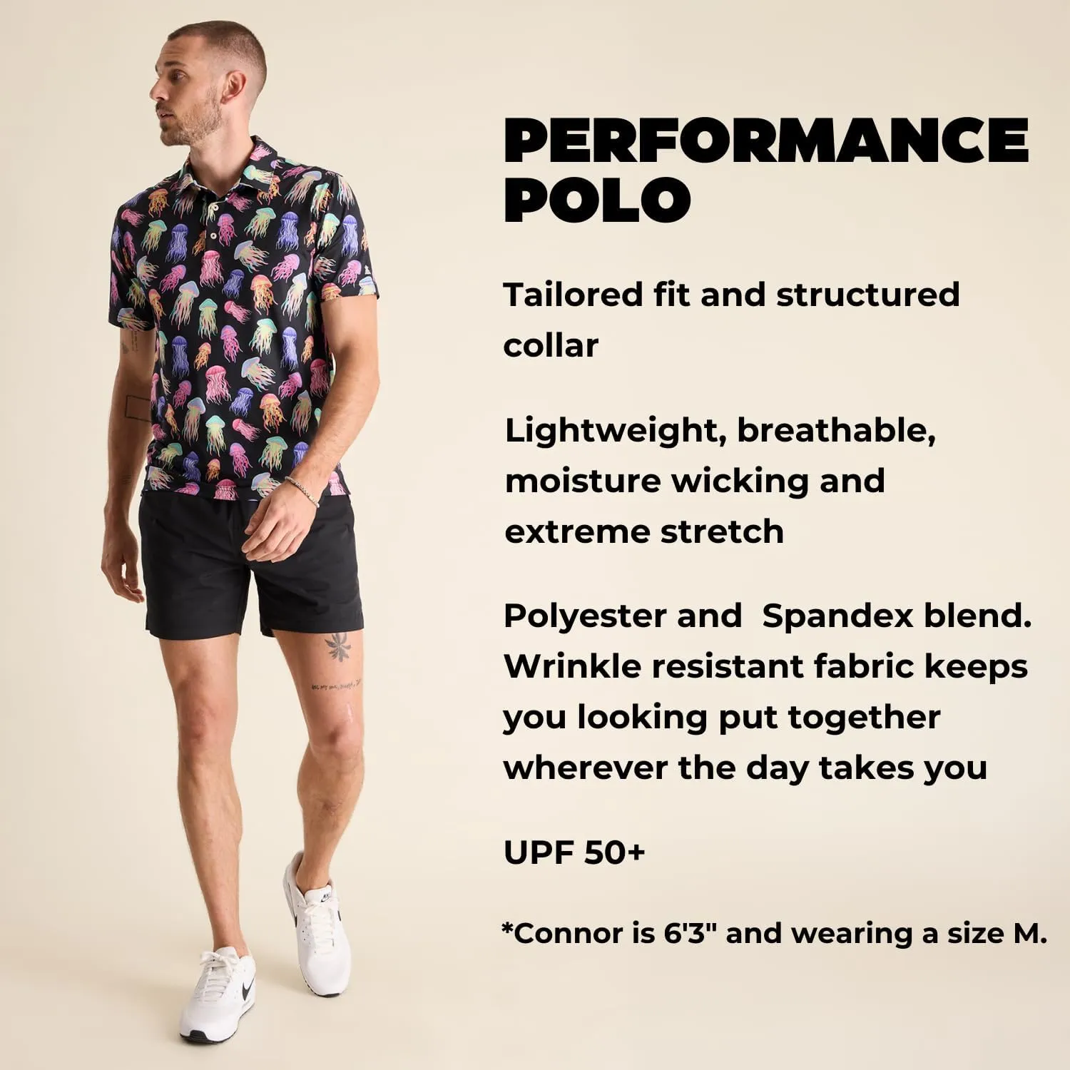 Chubbies Performance Mens Polo Stretchy, Breathable Golf Polo Mens Polo Shirts Short Sleeve