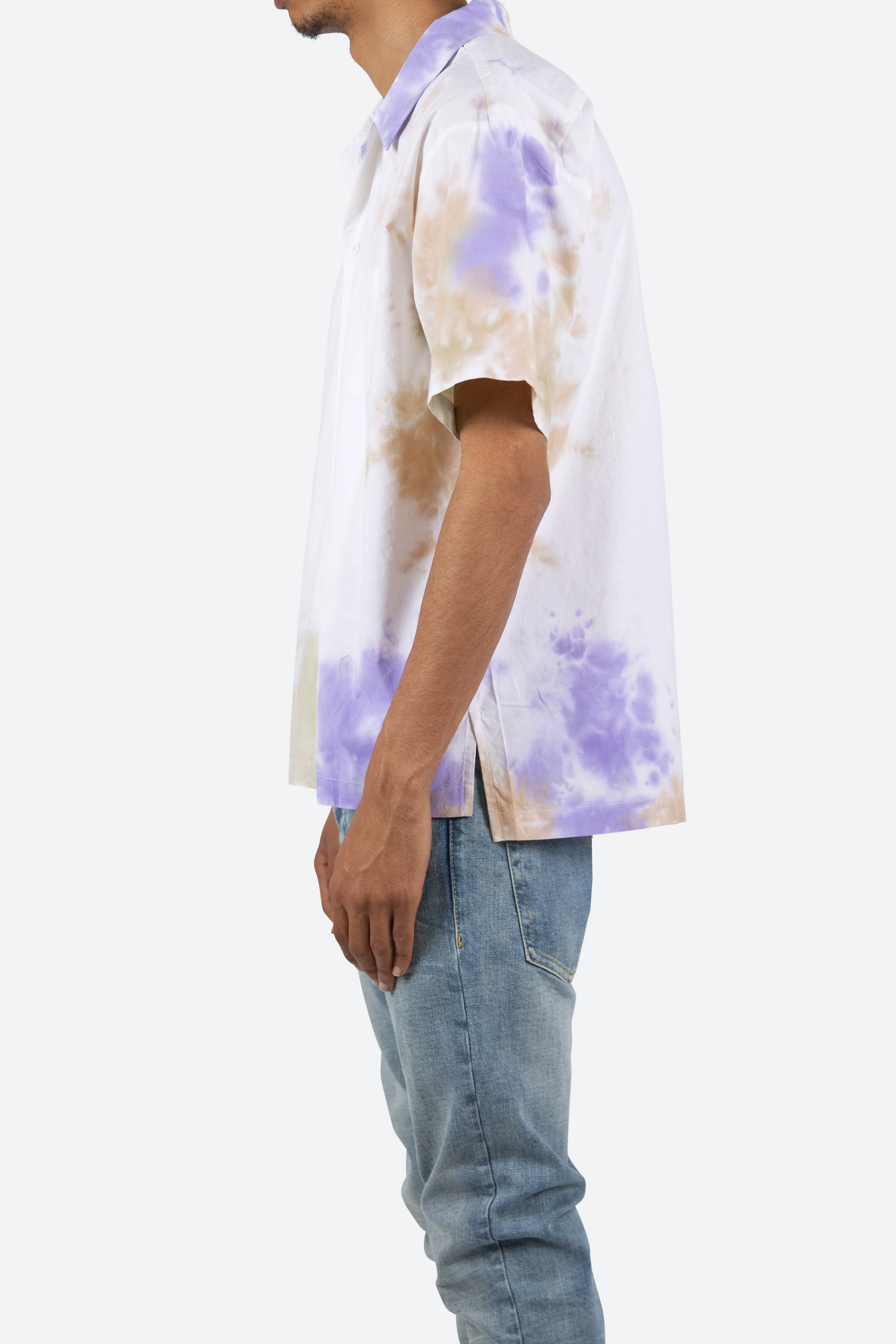 Cloud Dyed S/S Shirt - Purple/White