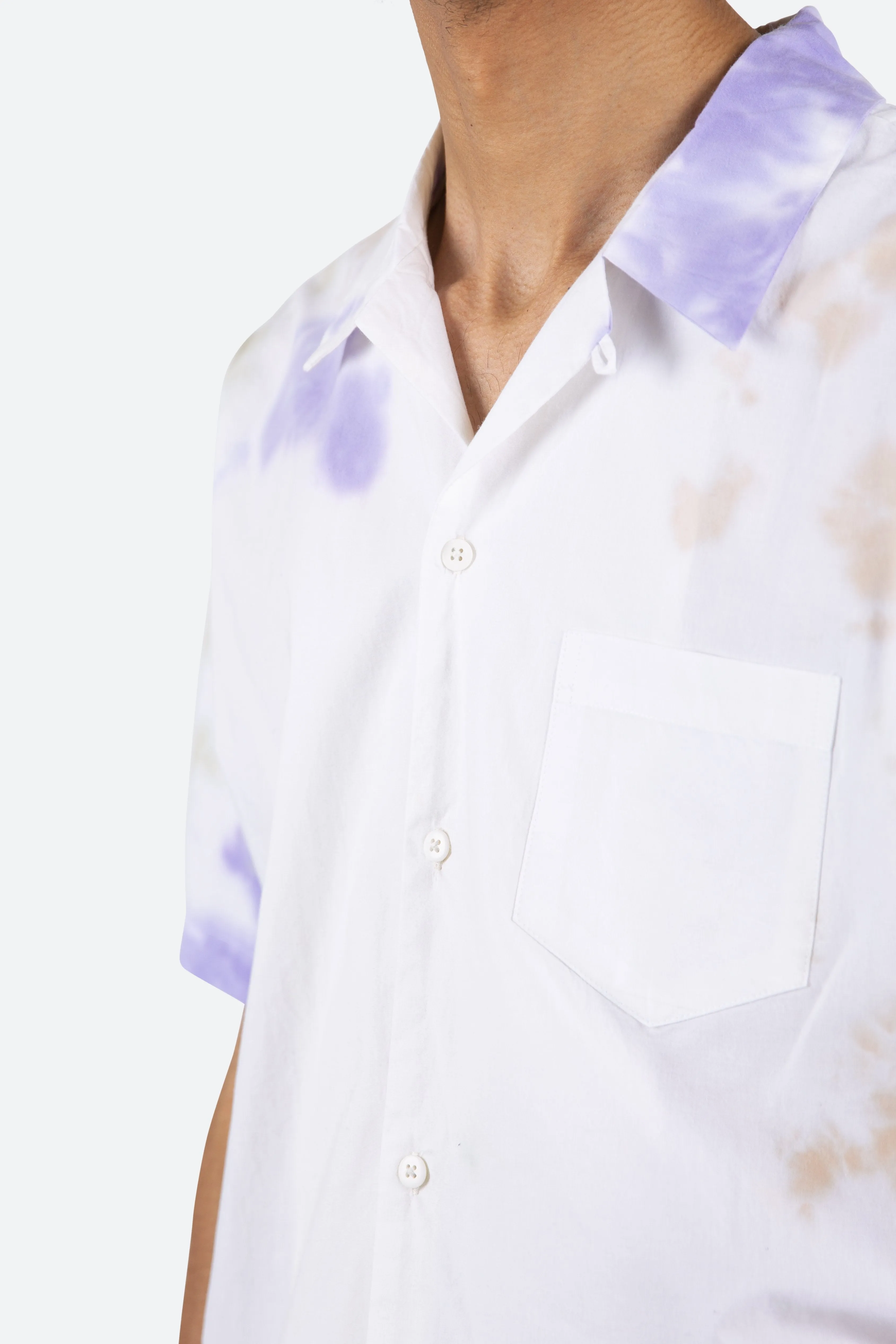 Cloud Dyed S/S Shirt - Purple/White