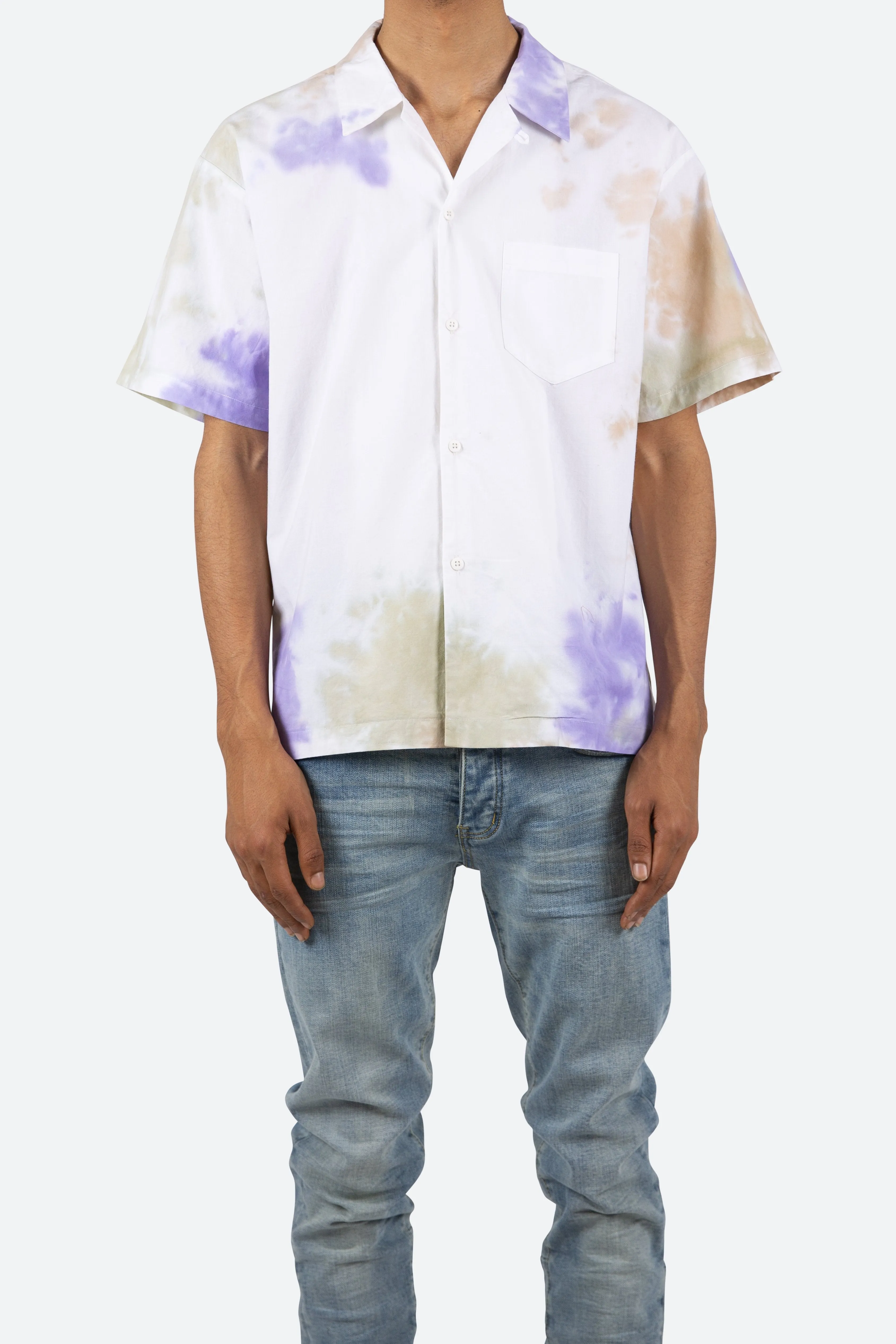 Cloud Dyed S/S Shirt - Purple/White