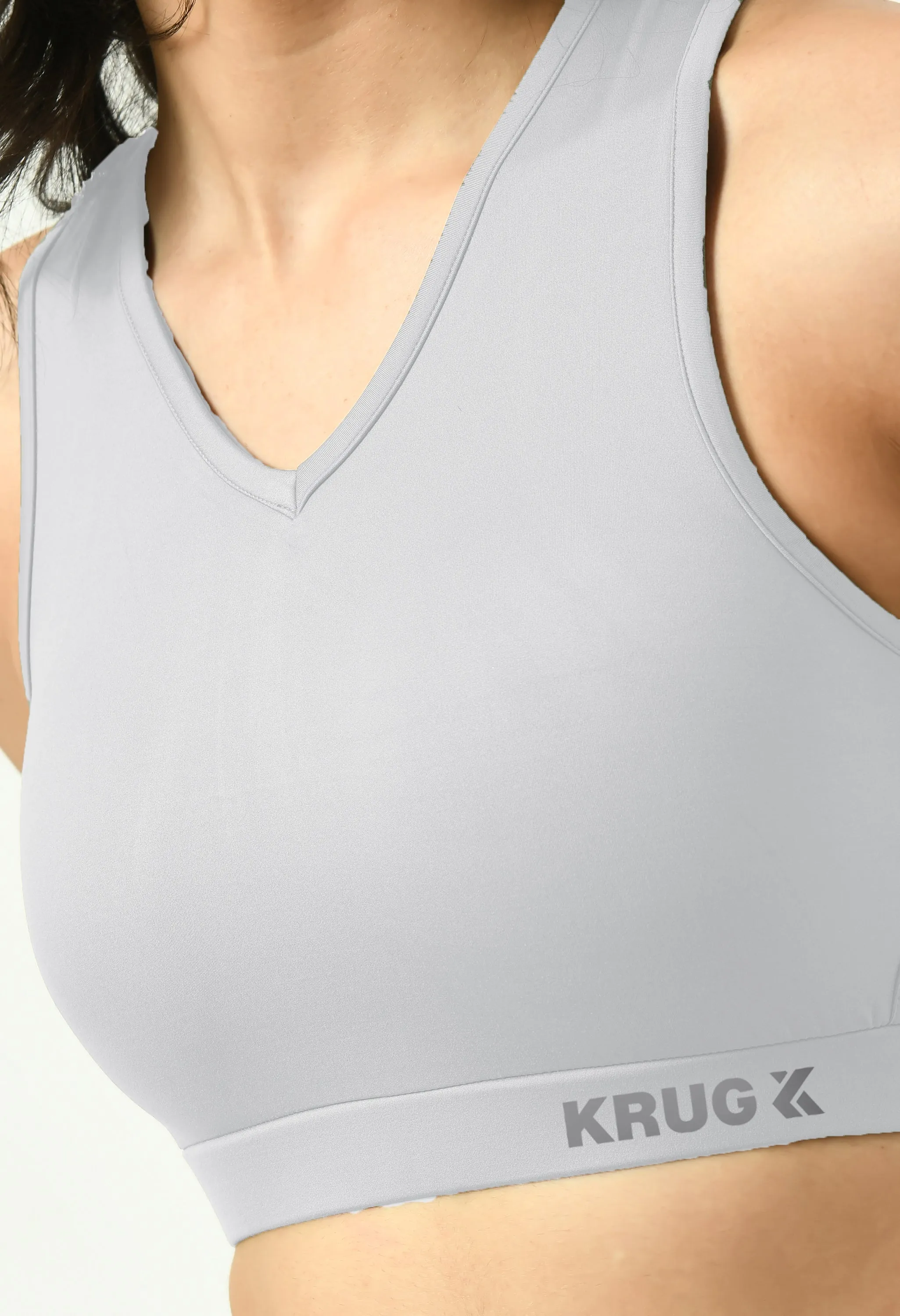 Cloud Grey Sports Bra For Women