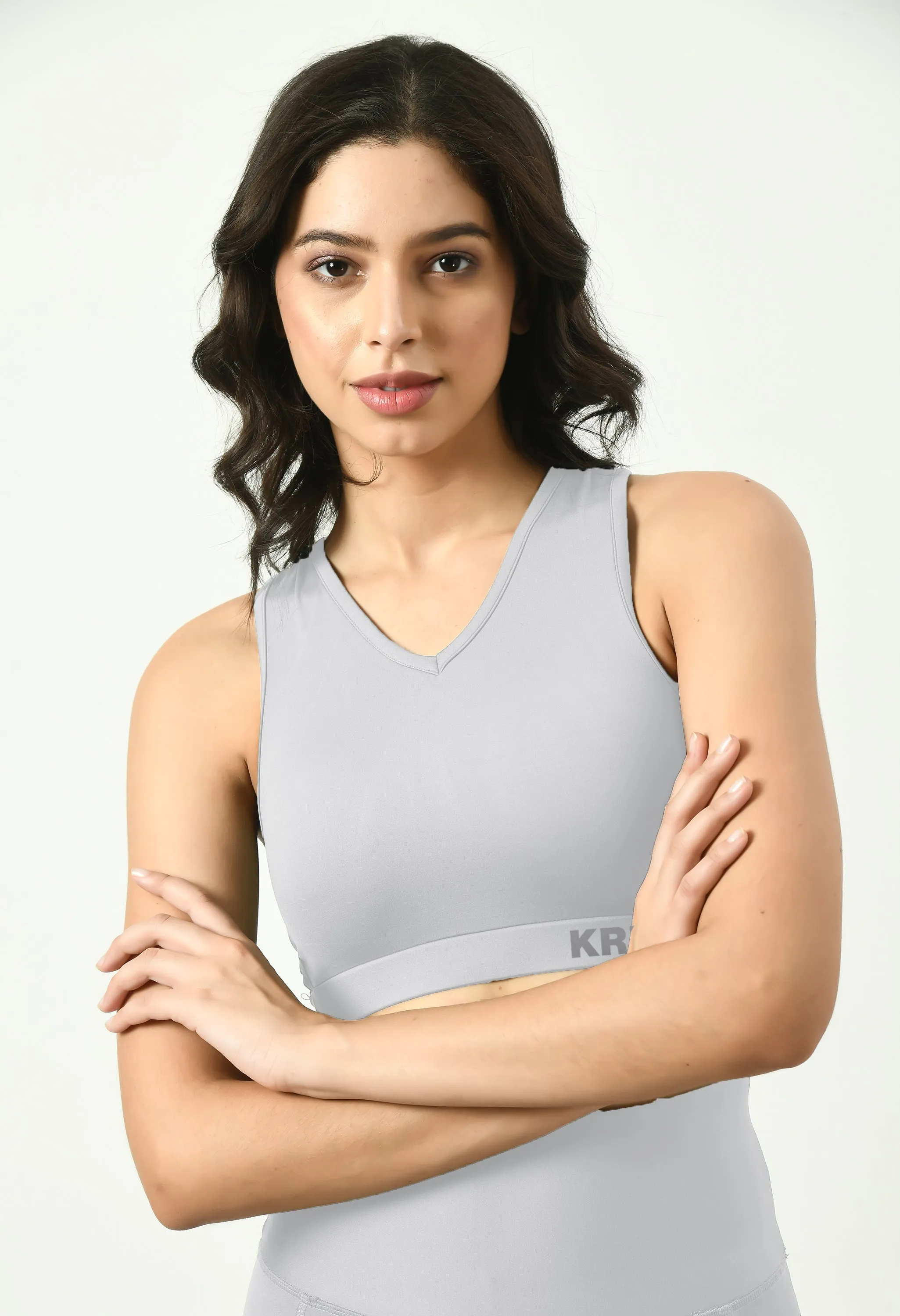 Cloud Grey Sports Bra For Women