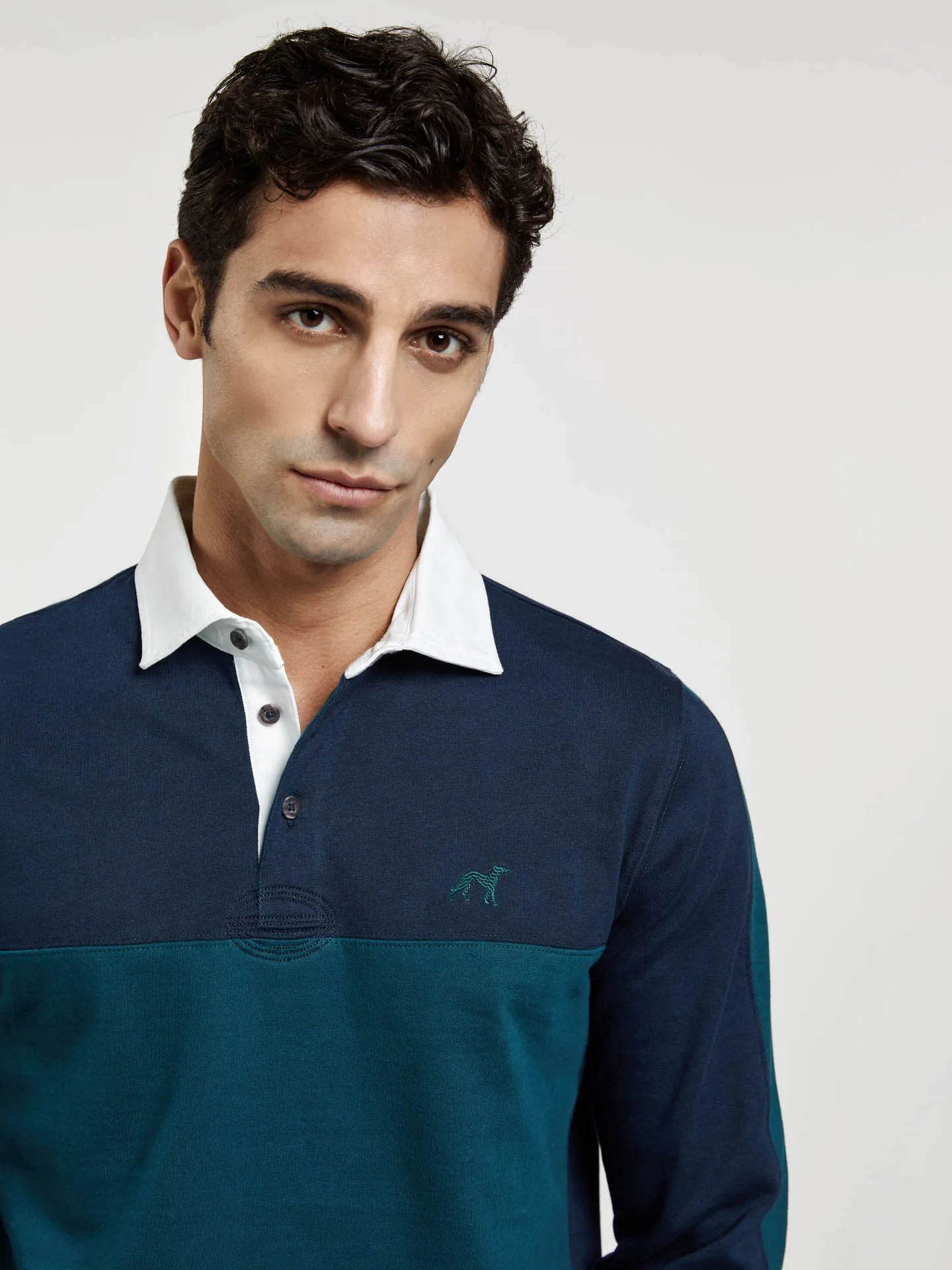 Color-Block Polo Rugby Shirt