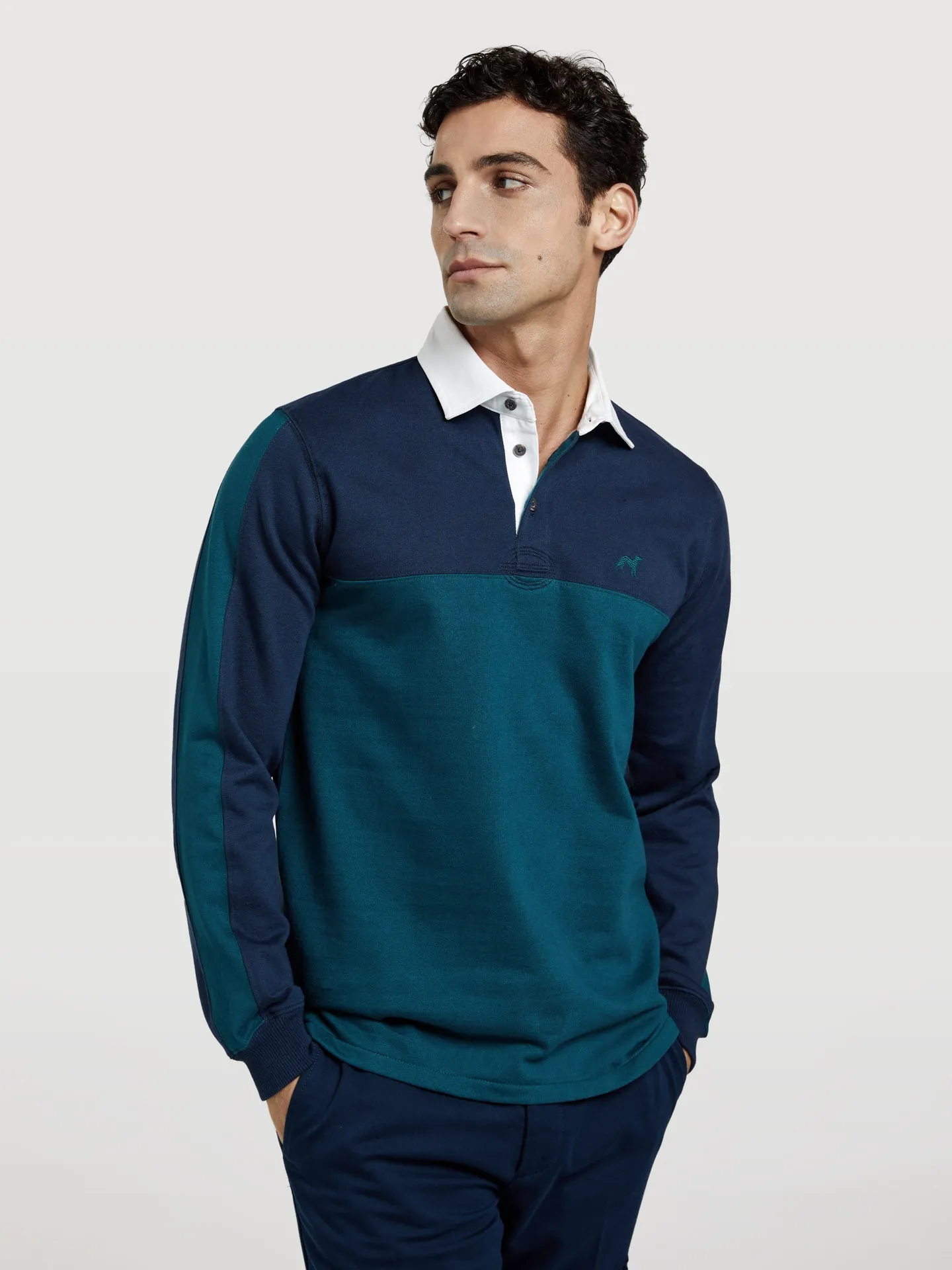 Color-Block Polo Rugby Shirt