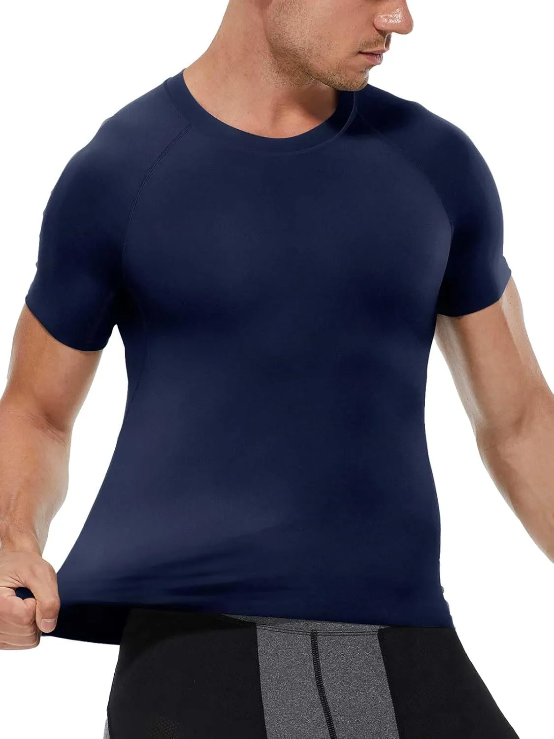 Compression Shirt Men Short Sleeve Cool Dry Workout Gym T-Shirt Breathable Athletic Sports Undershirts Running Tops