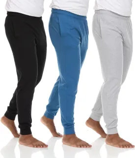 Essential Elements 3 Pack: Men's 100% Cotton Jogger Active Lounge Sweatpants with Pockets