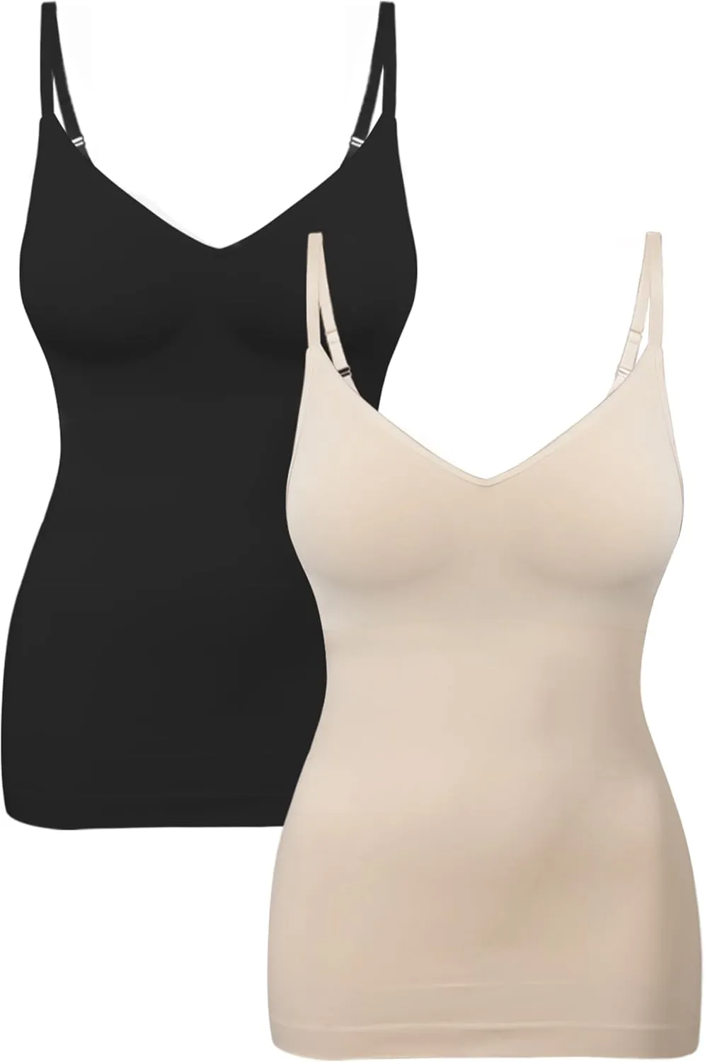 EUYZOU Womens Tummy Control Shapewear Tank Tops Seamless V-Neck Compression Tank Tops Body Shaper Camisole