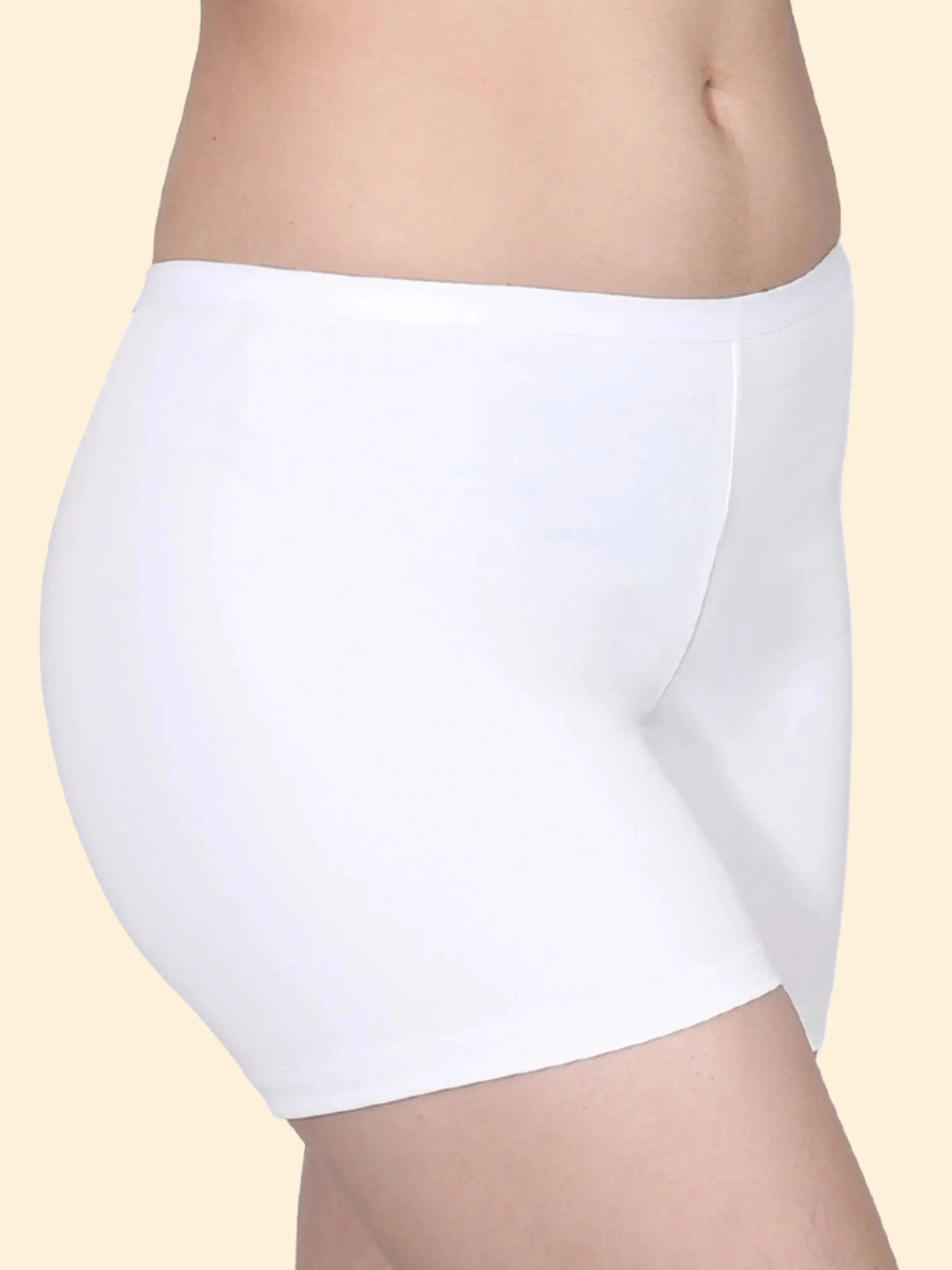 Full Coverage High Waist Long Panties with Gusseted Crotch and No Side Seams in Black & White Pack of 2