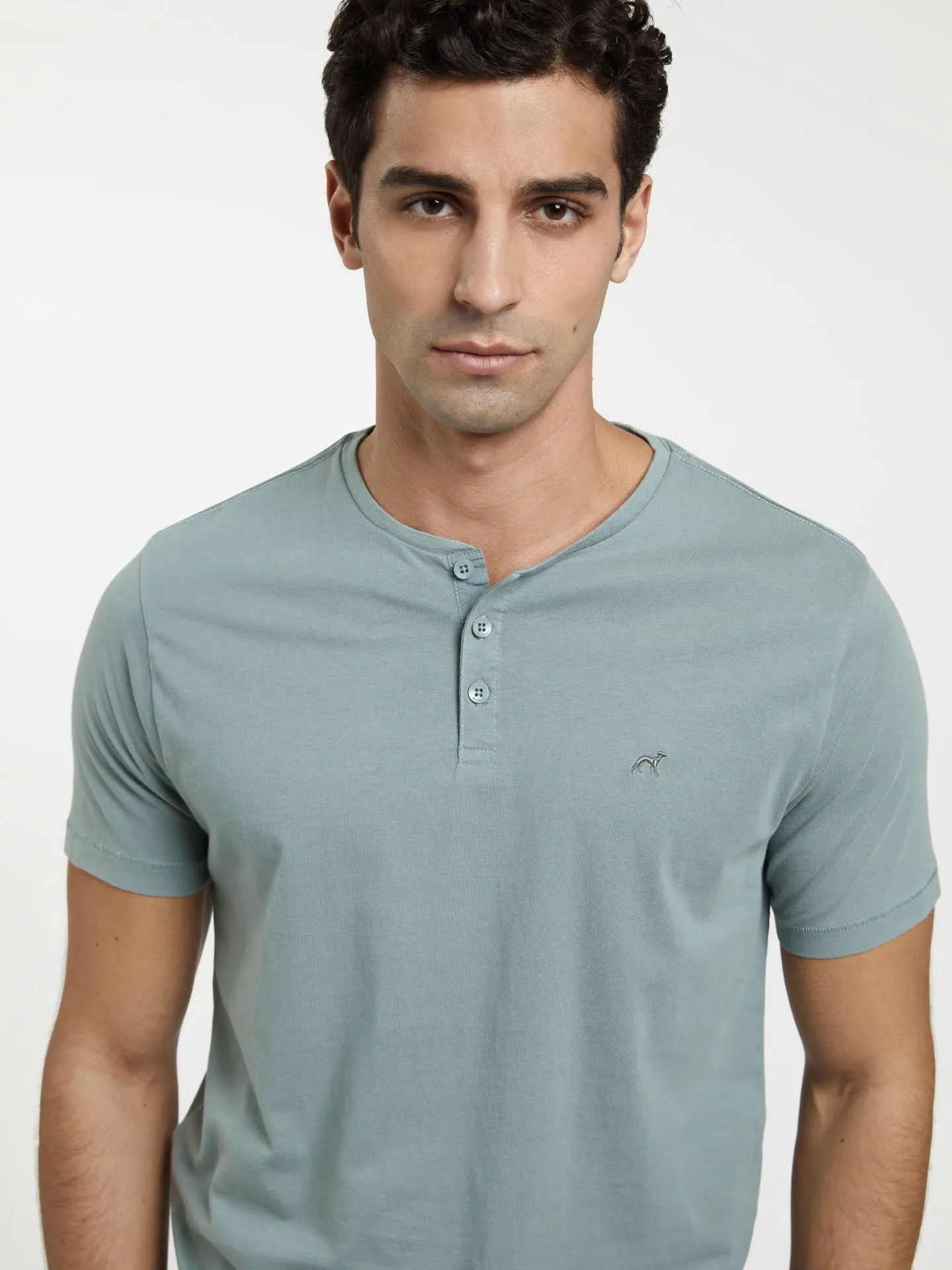 Garment Dye T-shirt With Placket