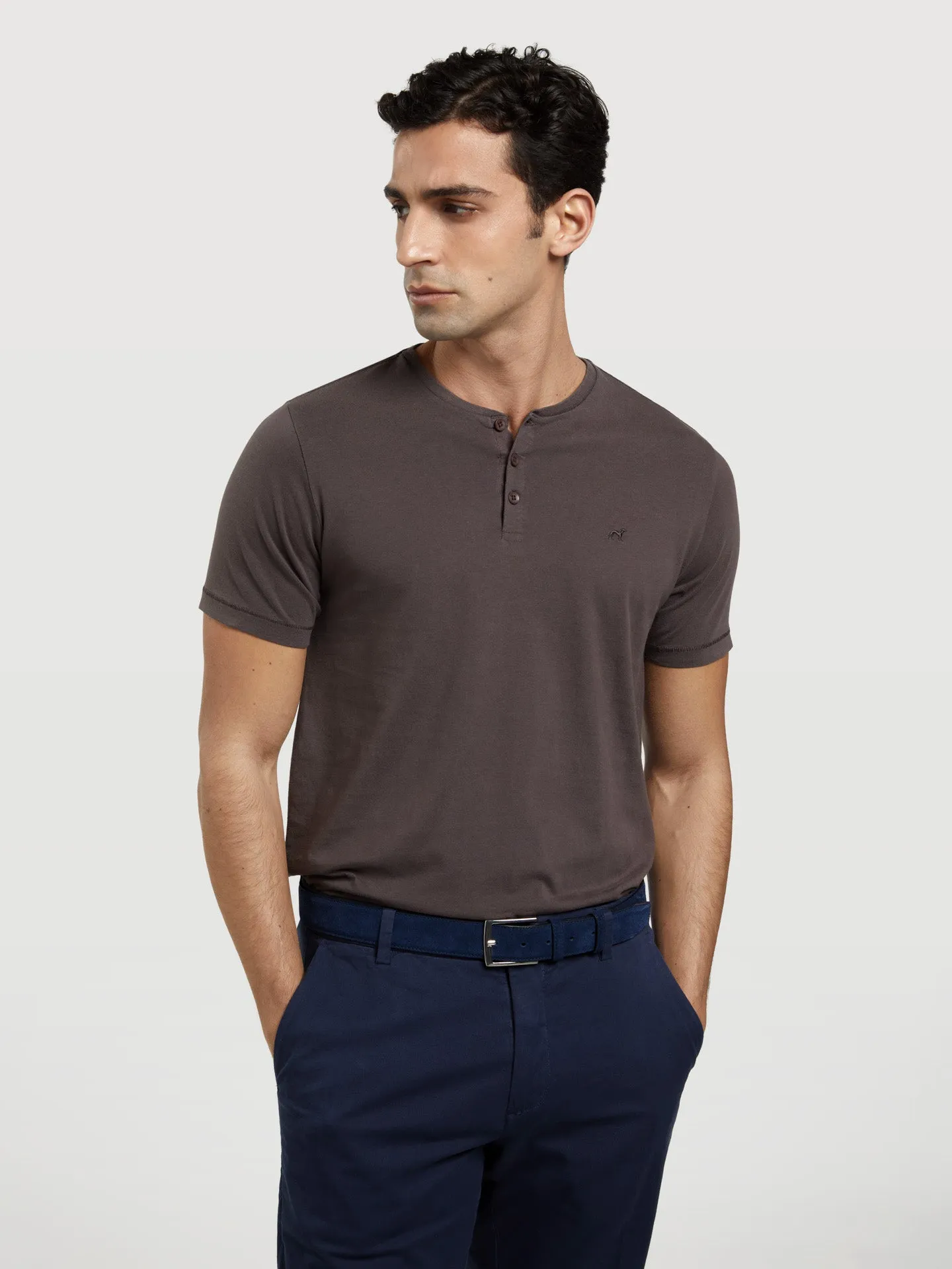 Garment Dye T-shirt With Placket