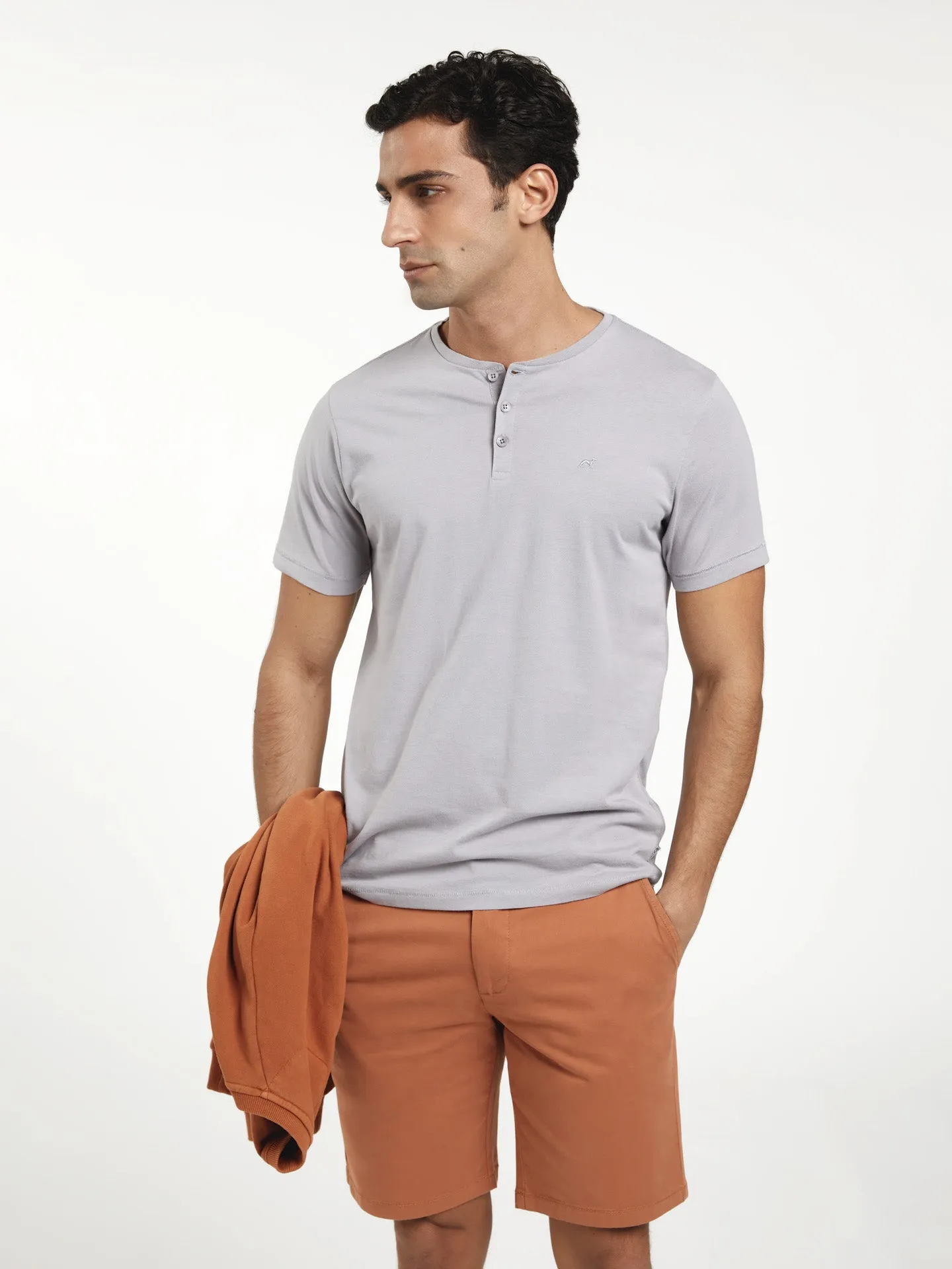 Garment Dye T-shirt With Placket
