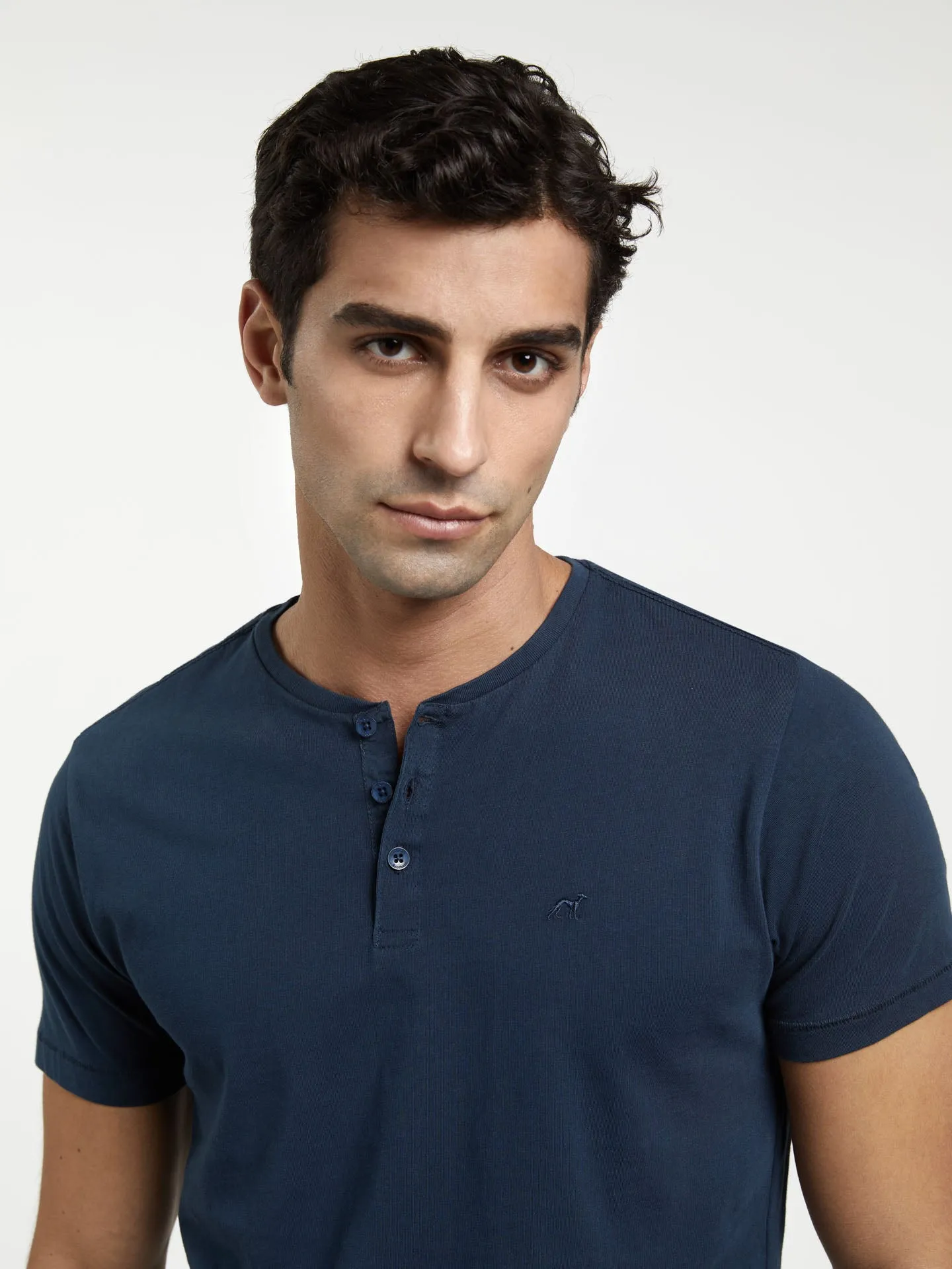 Garment Dye T-shirt With Placket