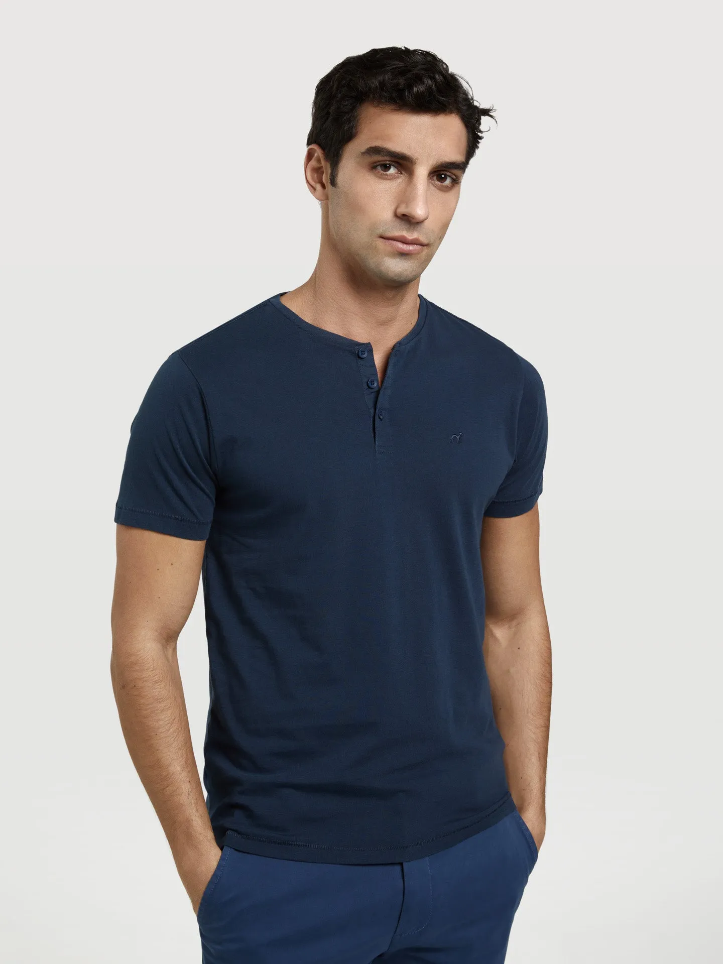 Garment Dye T-shirt With Placket