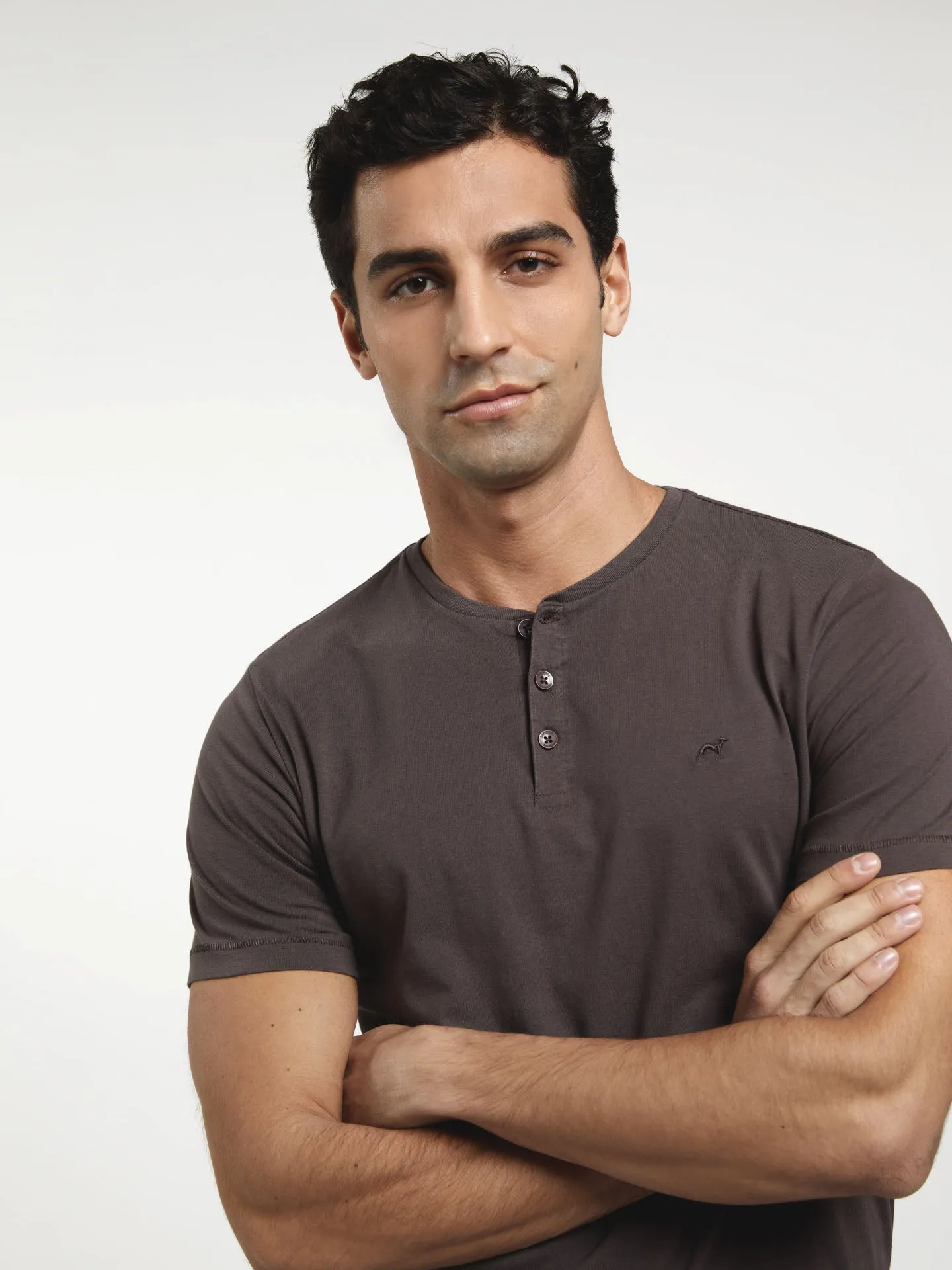 Garment Dye T-shirt With Placket