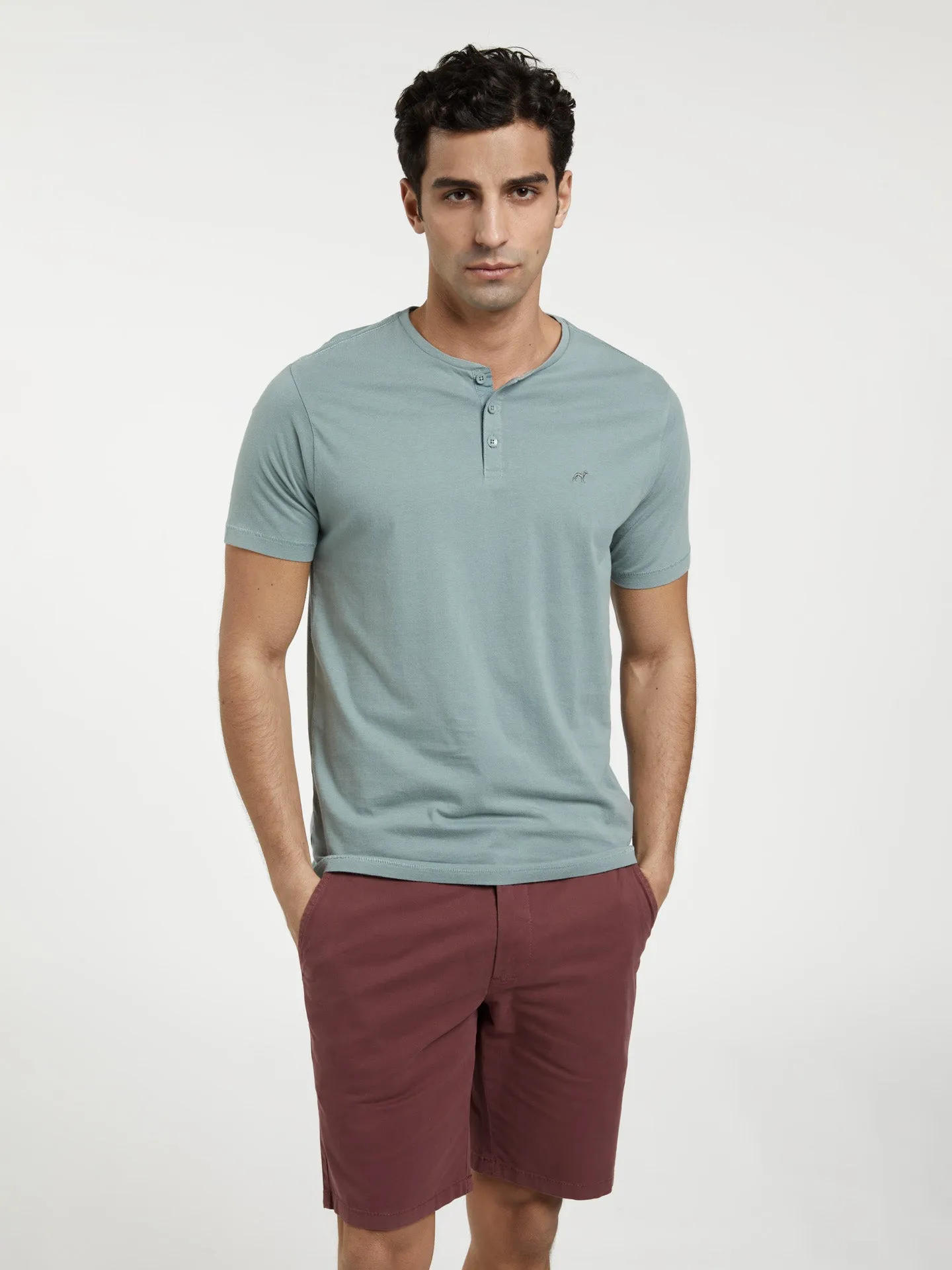 Garment Dye T-shirt With Placket