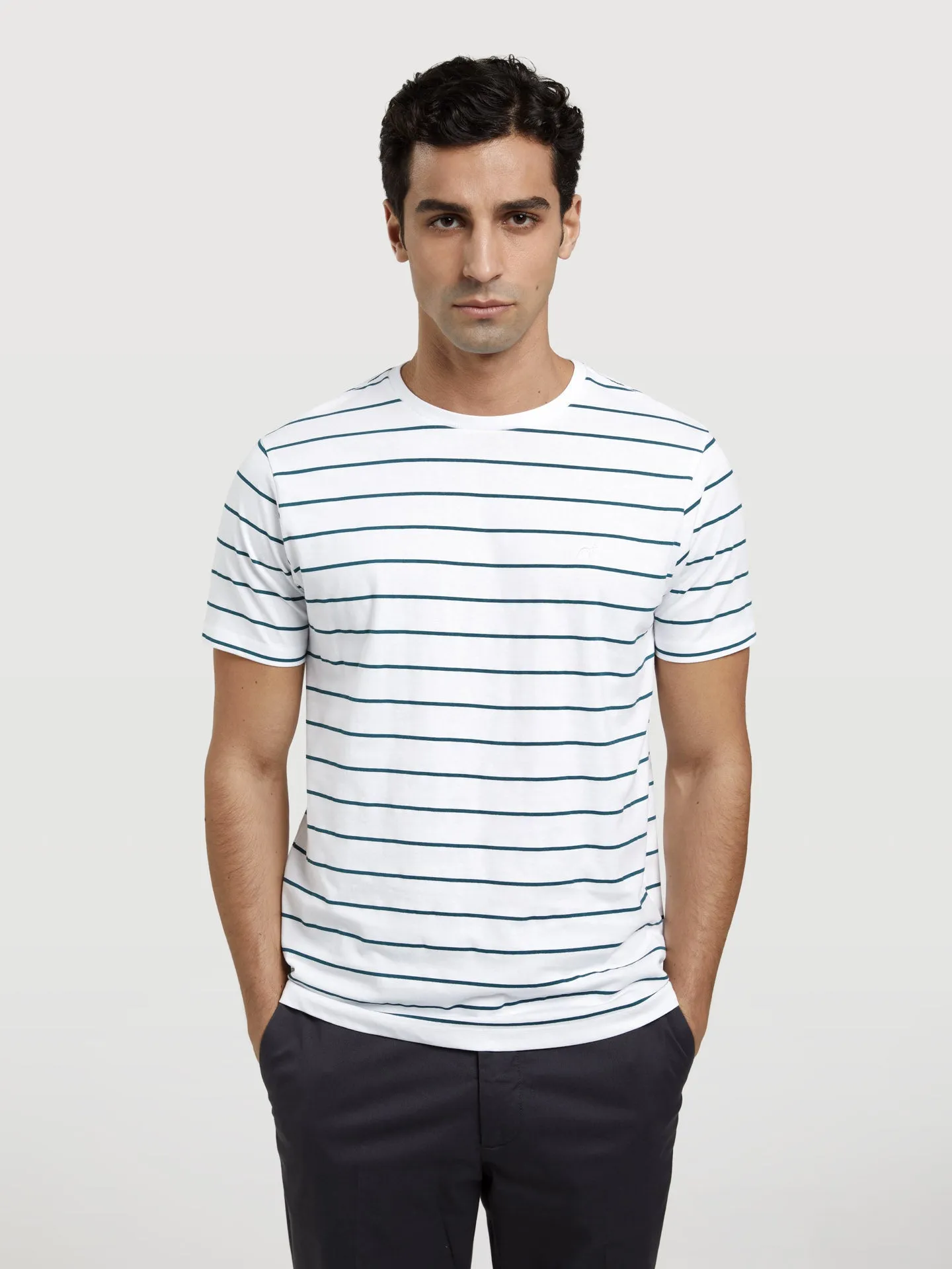 Garment Dye T-shirt With Stripes