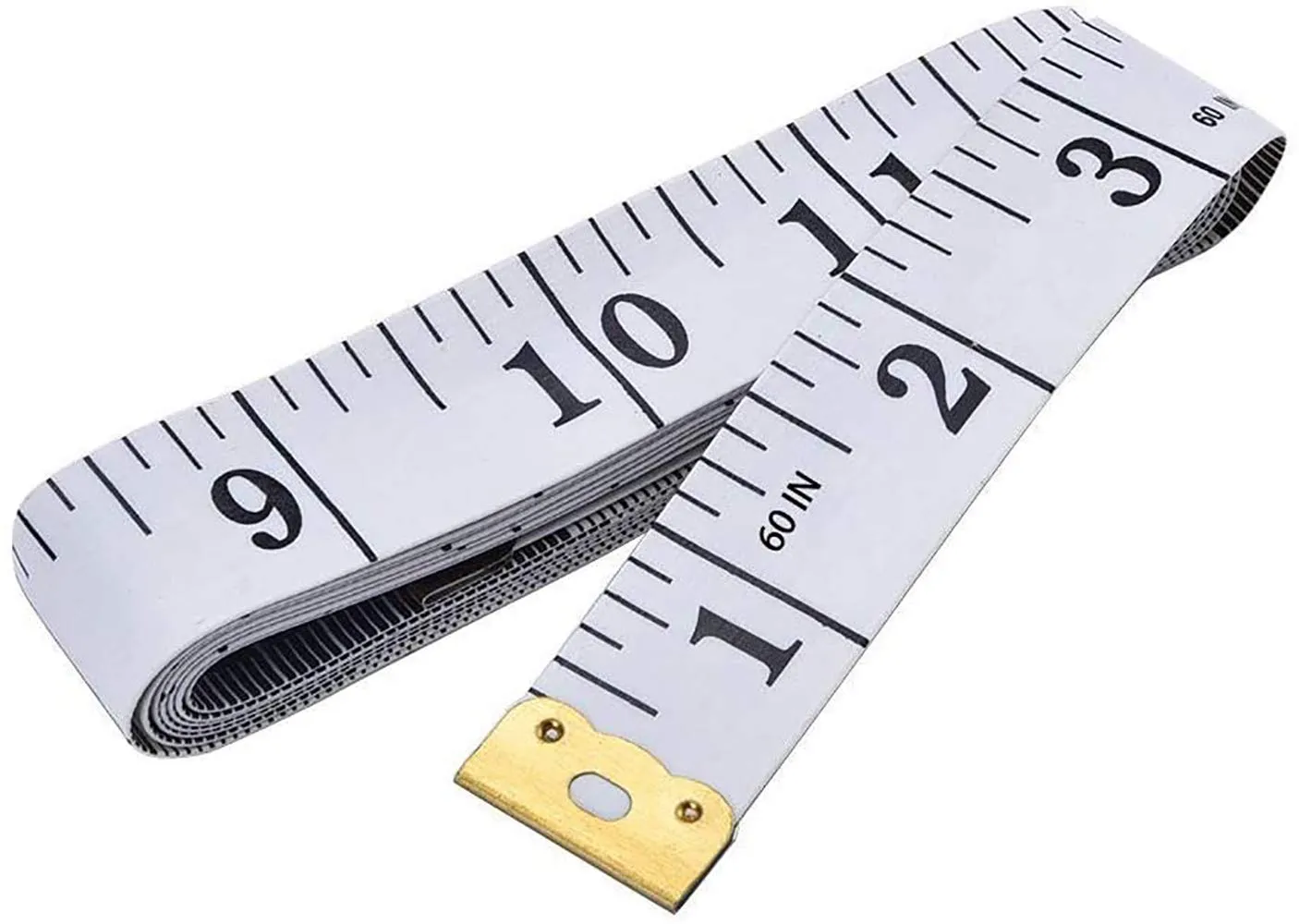 GDMINLO Soft Tape Measure Double Scale Body Sewing Flexible Tailor Craft Vinyl Ruler for Weight Loss Medical Body Measurement, Has Centimetre Scale on Reverse Side 60-inchWhite