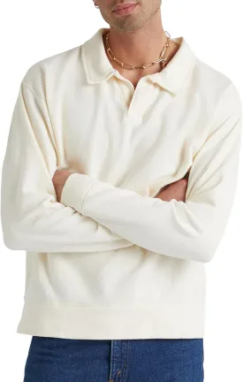 Hanes Men's Originals Fleece Polo Shirt, Garment Dyed Shirt For Men, Cotton Polo Shirt