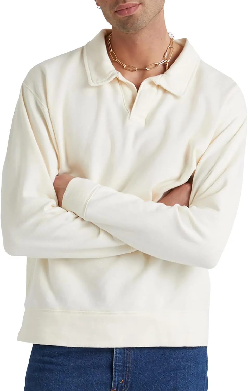 Hanes Men's Originals Fleece Polo Shirt, Garment Dyed Shirt For Men, Cotton Polo Shirt