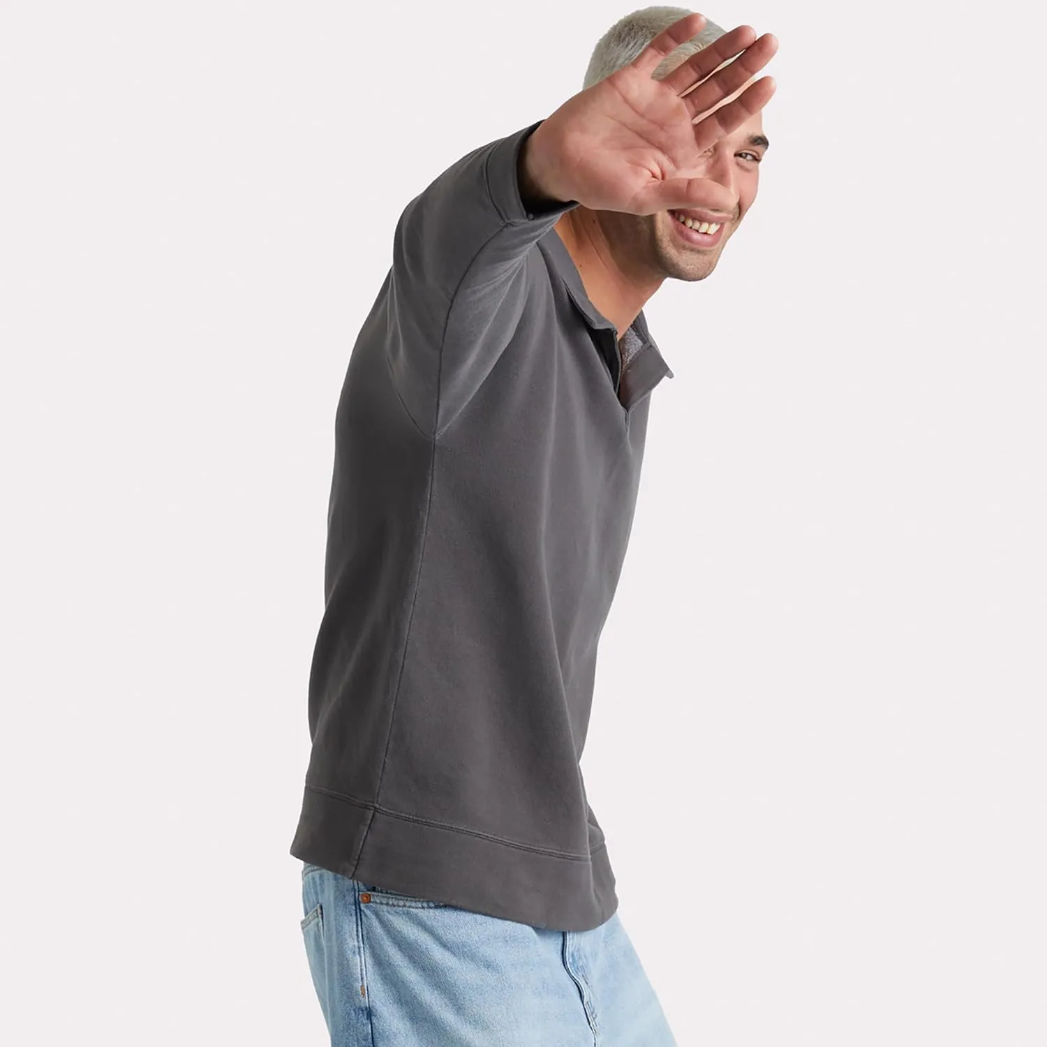 Hanes Men's Originals Fleece Polo Shirt, Garment Dyed Shirt For Men, Cotton Polo Shirt