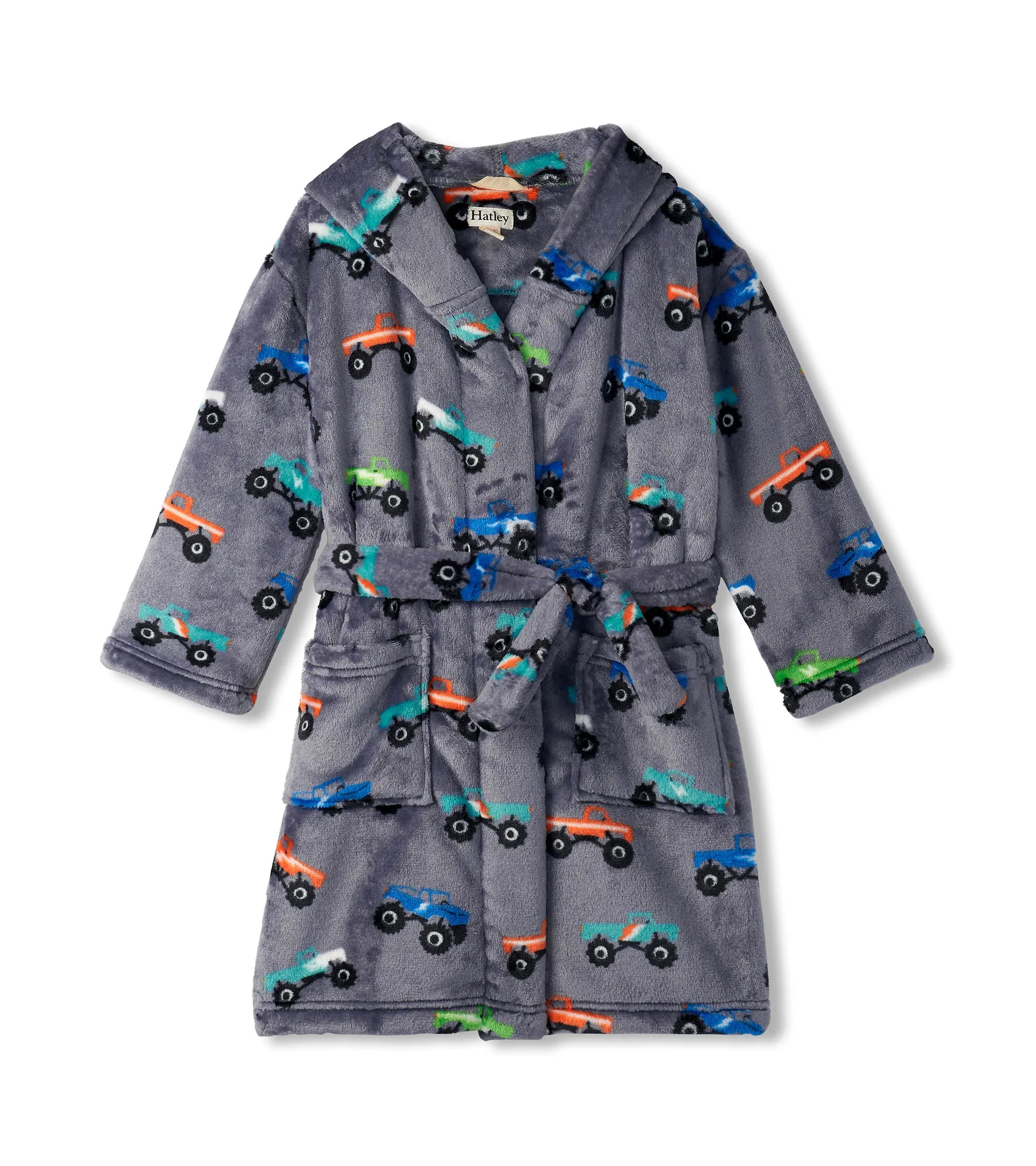 Hatley Fuzzy Fleece Robe - Monster Trucks