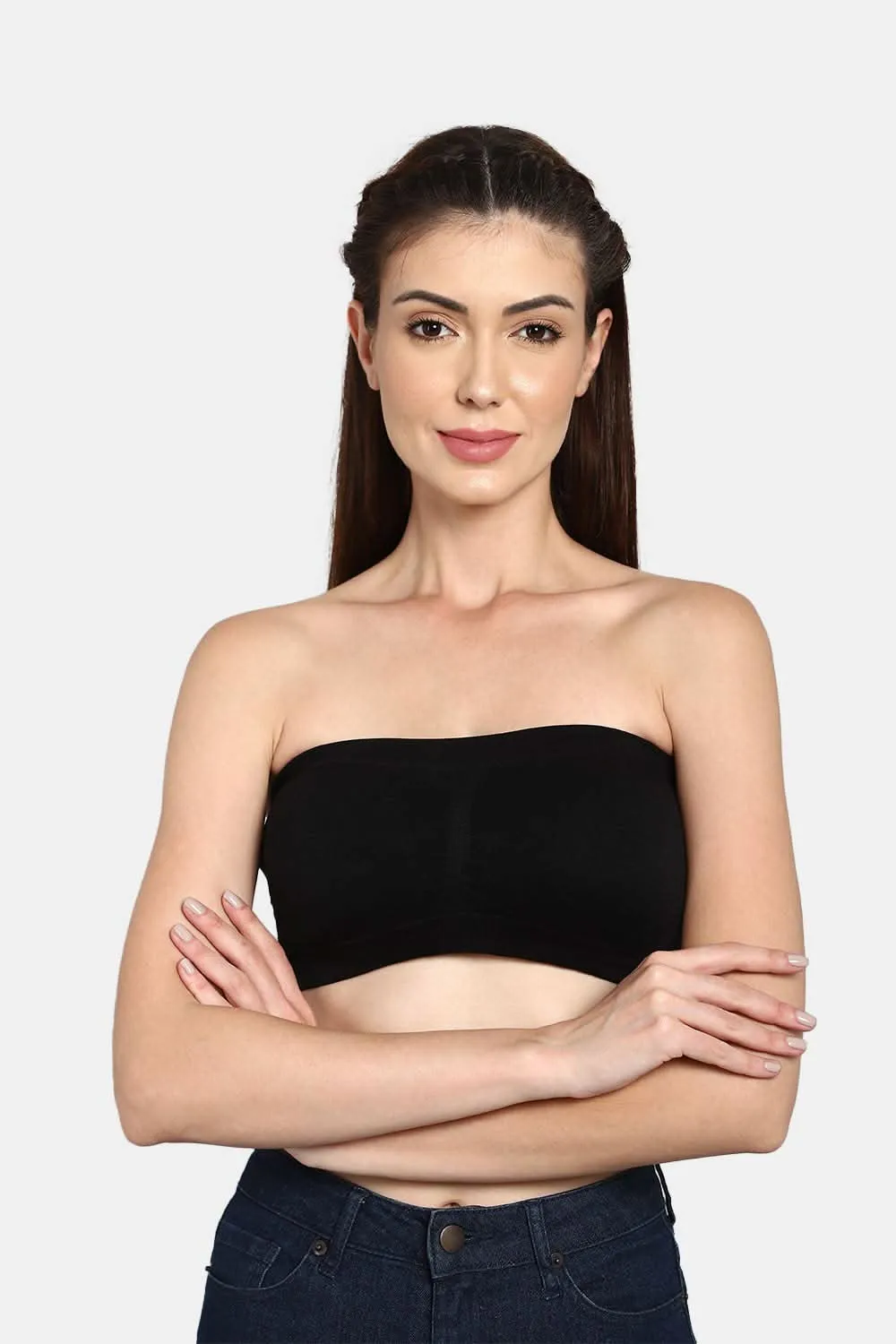 High Coverage Non-Wired Intimacy Double Layered Padded Wirefree Tube Bra