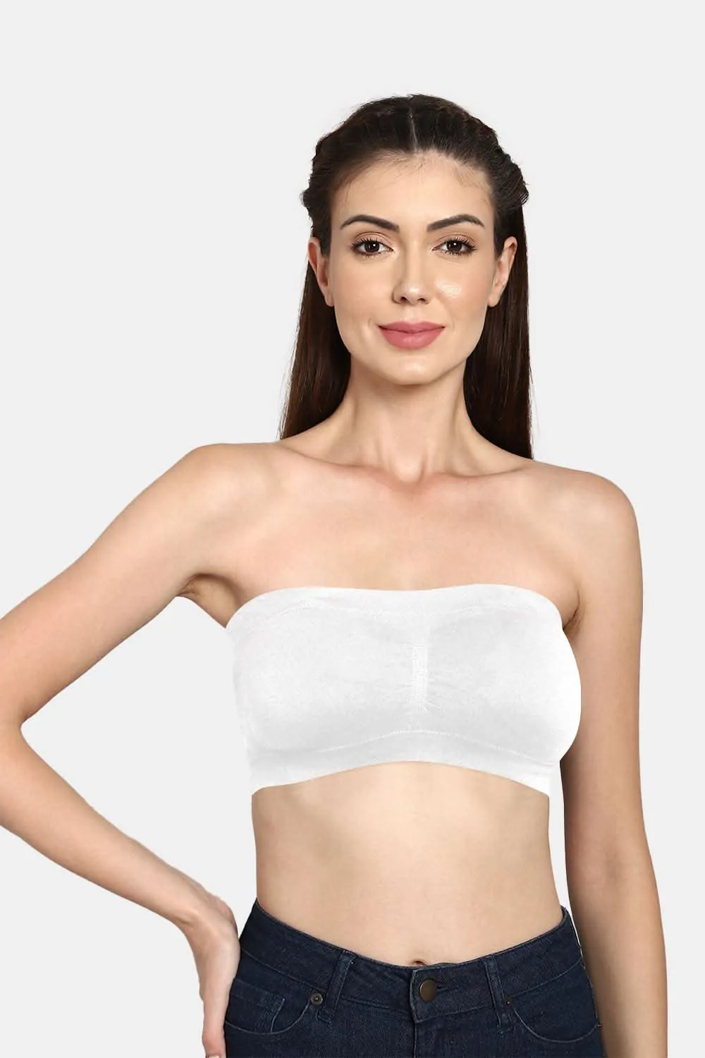 High Coverage Non-Wired Intimacy Double Layered Padded Wirefree Tube Bra