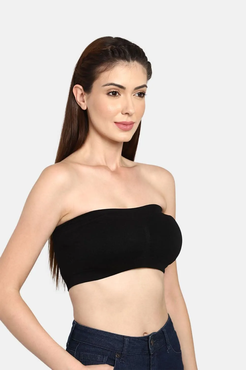 High Coverage Non-Wired Intimacy Double Layered Padded Wirefree Tube Bra