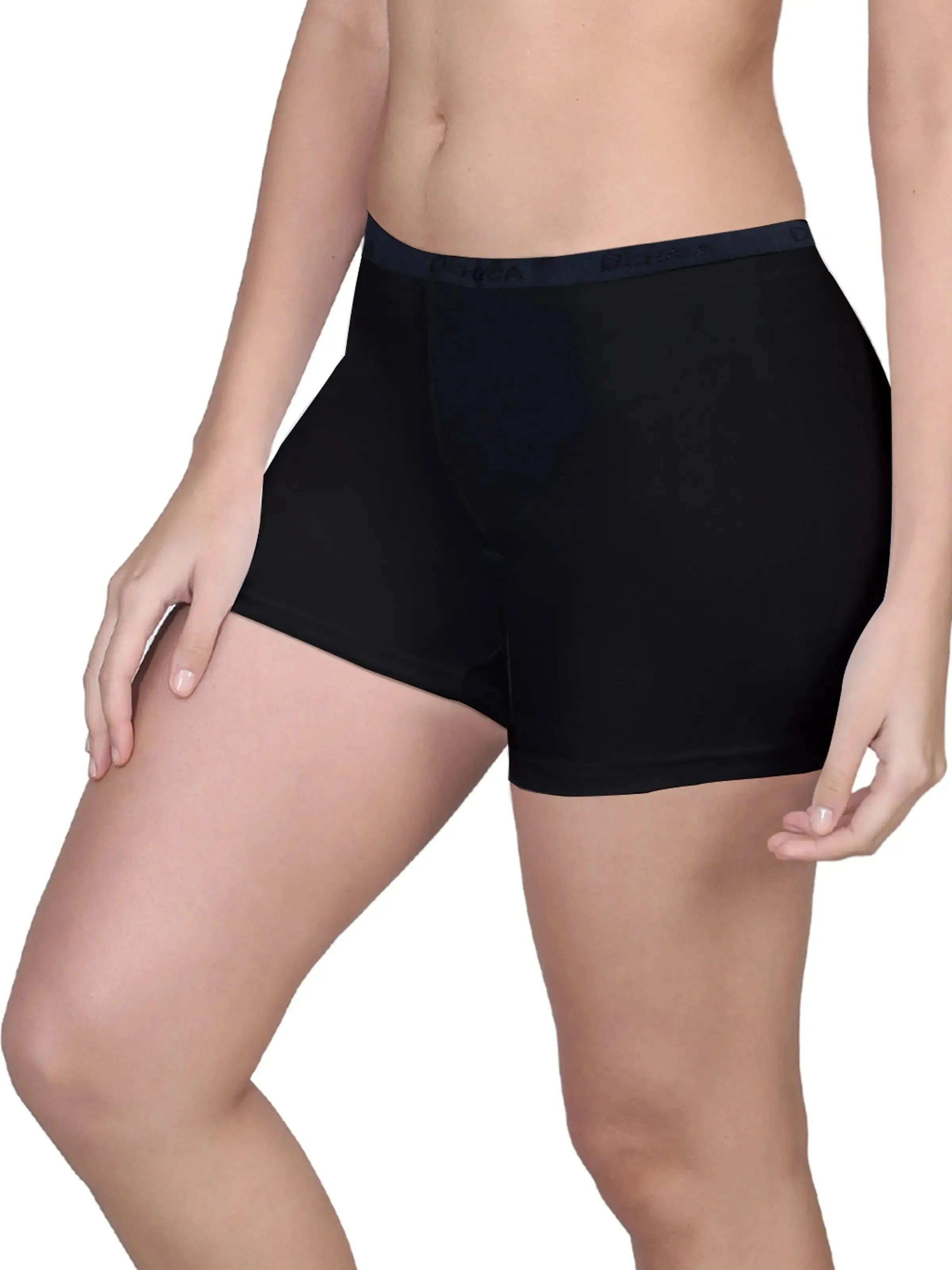 High Waist Boyshorts | Full Coverage | No Side Seams | Black