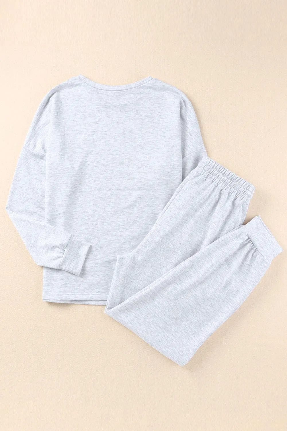 Khaki Long Sleeve Pullover & Jogger Pants Loungewear Set