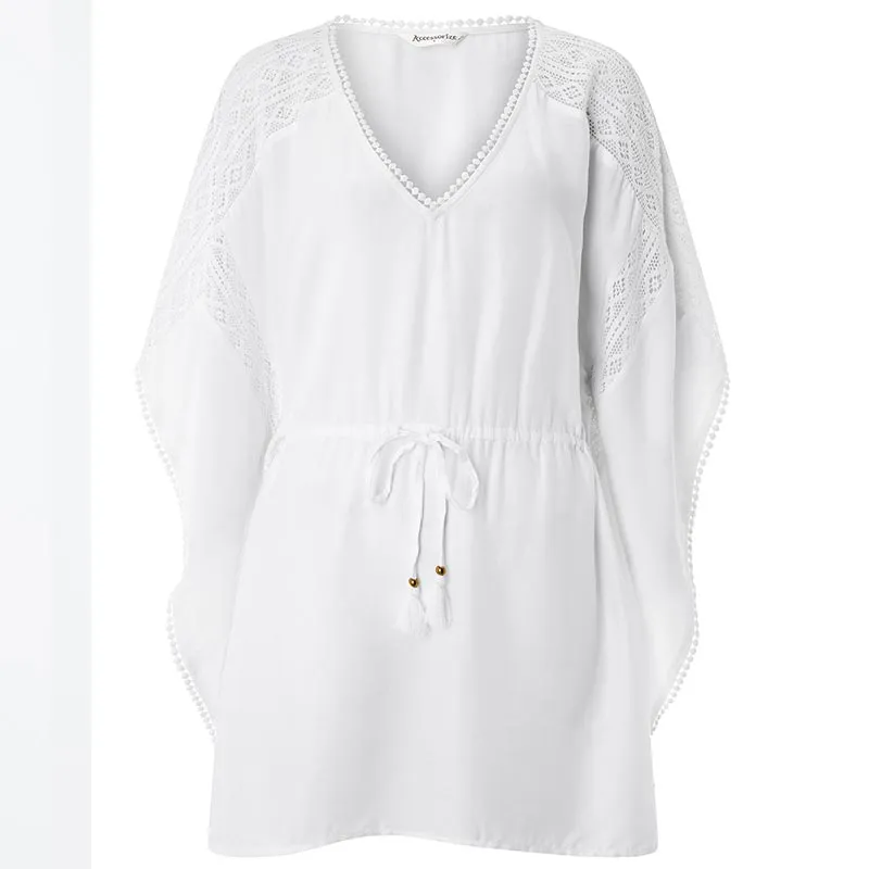Lace Kaftan Beachwear #Lace #White #Kaftan