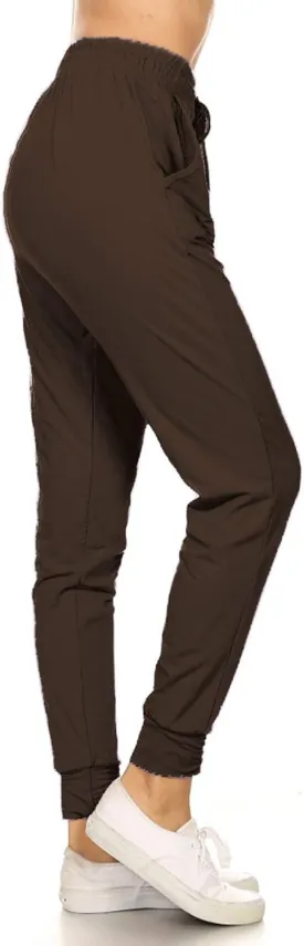 Leggings Depot Women's Jogger Track Cuff Sweatpants with Pockets for Yoga, Workout