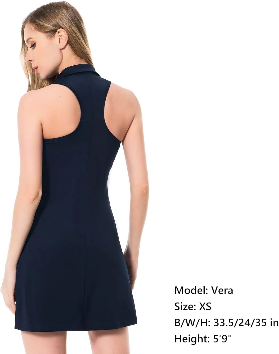 Lightbare Womens Polo Tennis Dress Golf Collar Dresses with Built-in Bra & Detachable Shorts UPF 50  Quick Dry for Exercise