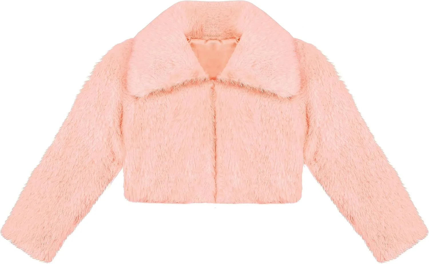 Lilax Girls Faux Fur Bolero Shrug Button Closure Cozy Jacket