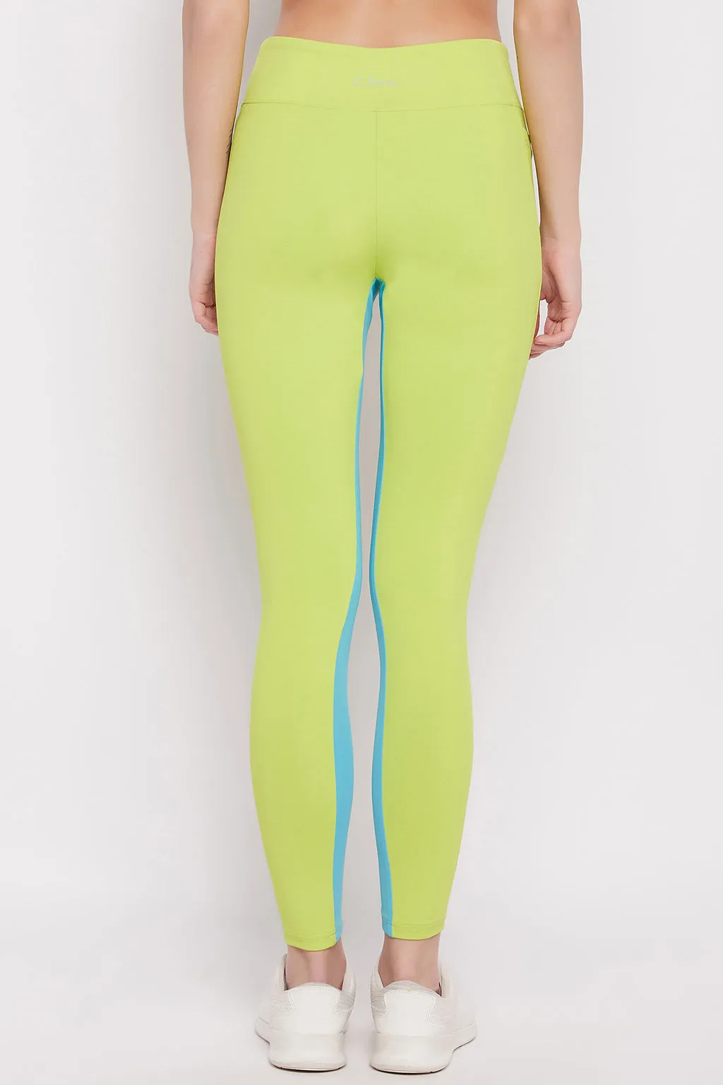 Lime Green High-Rise Active Tights with Side Pocket