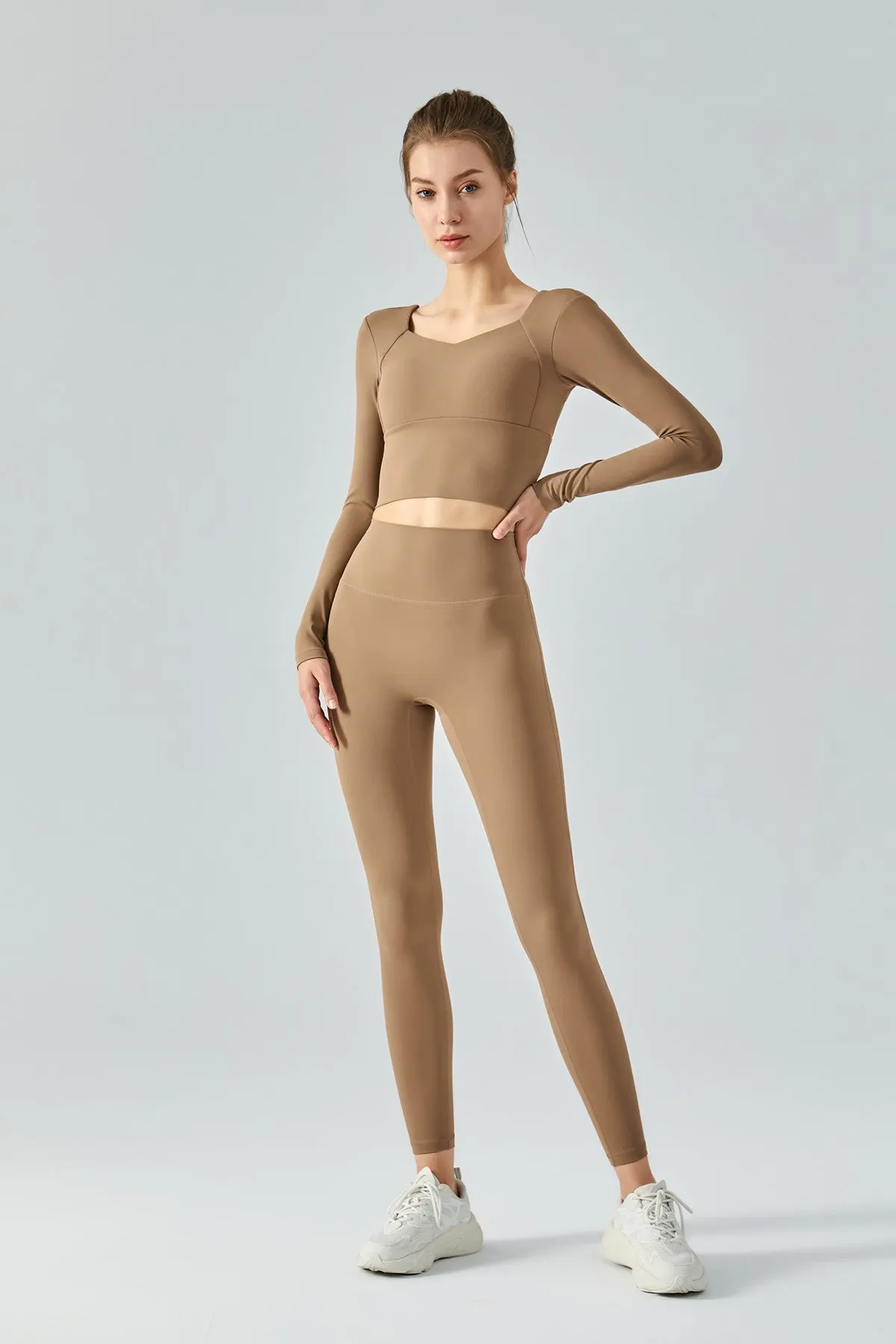 Long Sleeve Open Back Crop Shirts