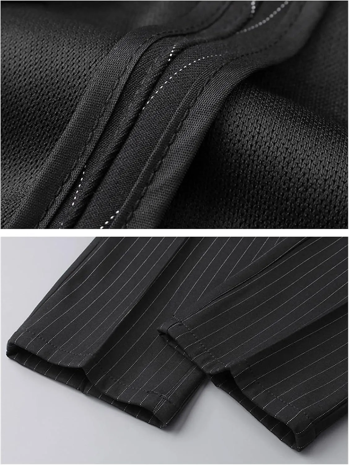 Maiyifu-GJ Men Slim Stretch Dress Pant Pinstripe Skinny Comfort Tapered Suit Pant Business Wrinkle-Resistant Casual Trousers