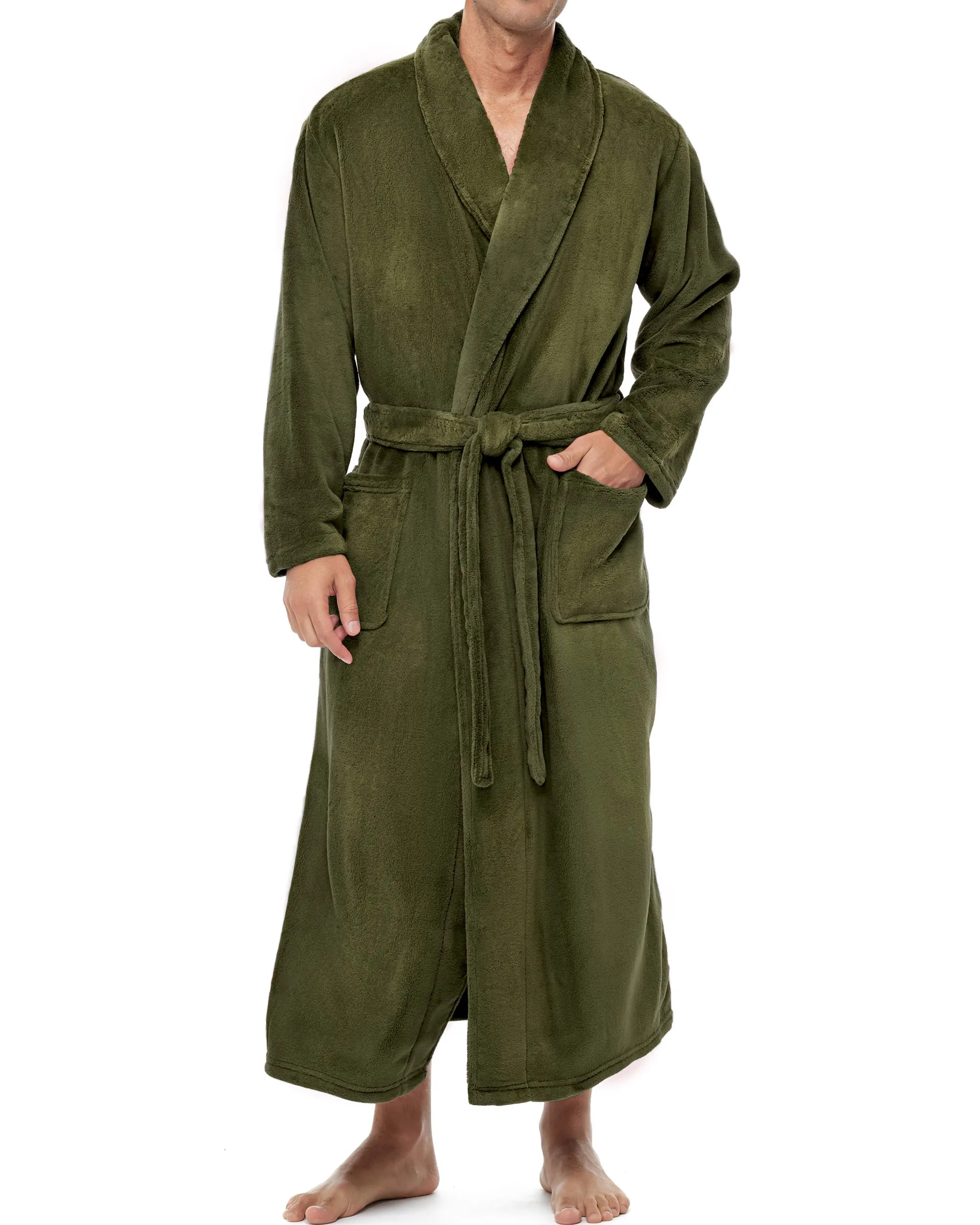 Men's Ultra Plush Fleece Robe, Big and Tall Winter Bathrobe
