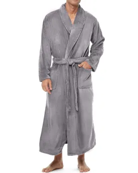 Men's Ultra Plush Fleece Robe, Big and Tall Winter Bathrobe